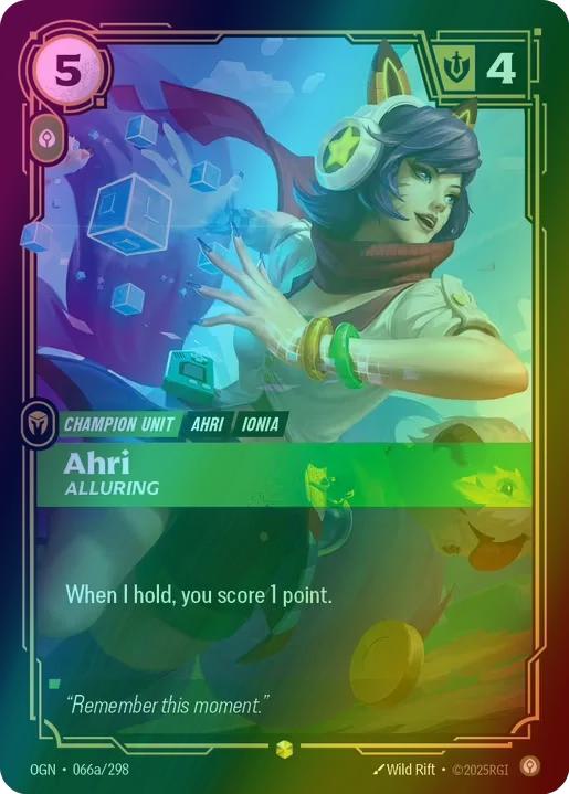 Alluring alternate art – Riftbound Ahri - Alluring (Alternate Art) - 066a/298 [Origins] [Foil]