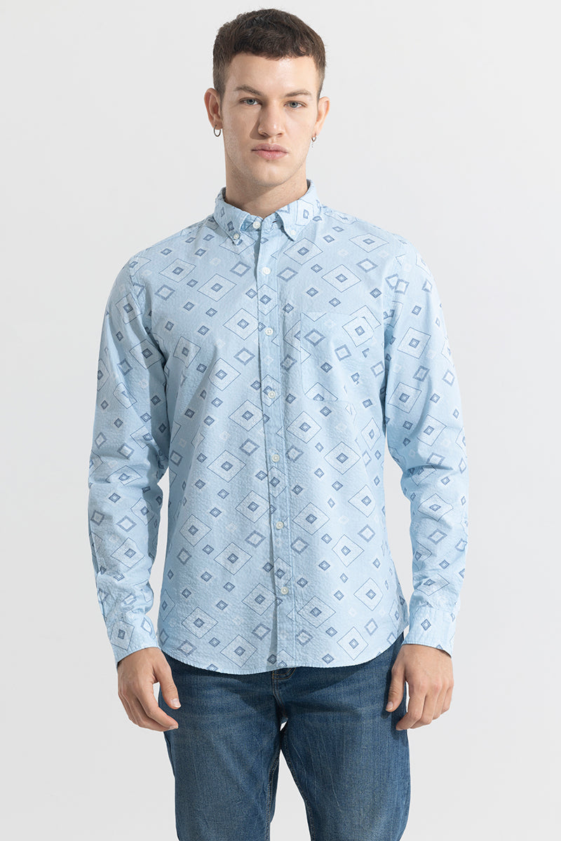 SNITCH Cloister Blue Seersucker Shirt - view 6