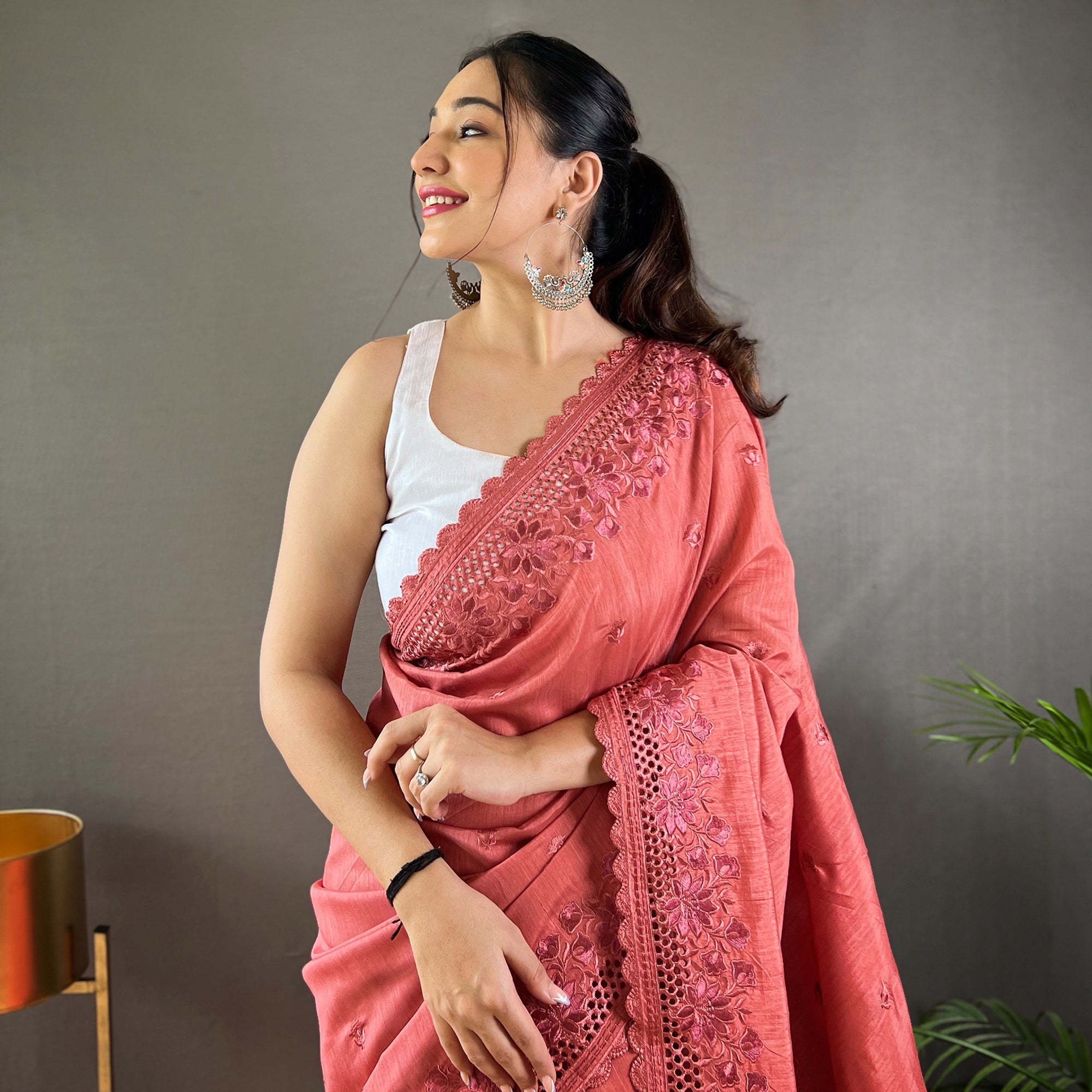 TASARIKA COUTURE Amaira Dark Pink Matka Silk Handwork Saree - view 3