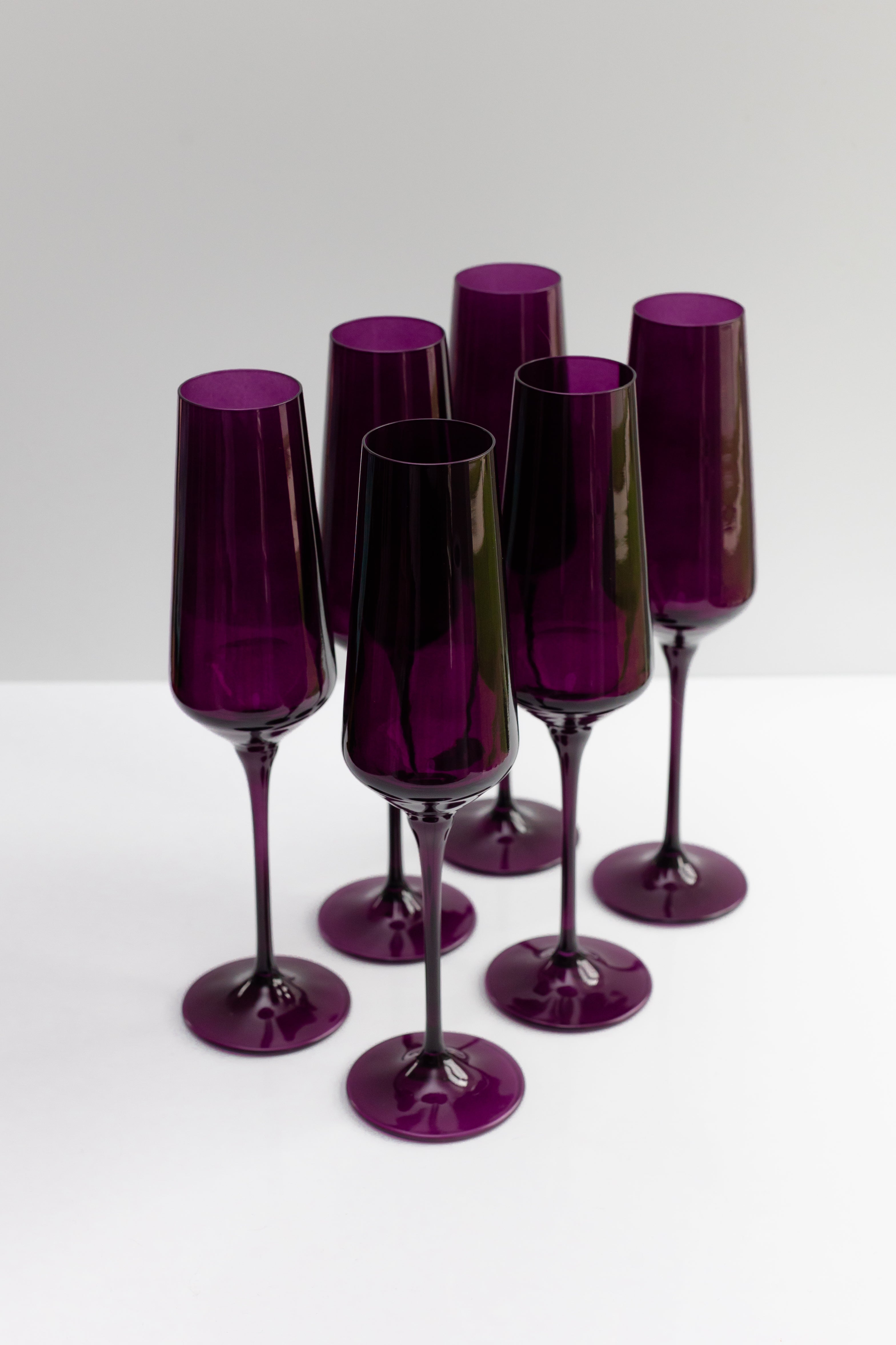Estelle Colored Glass Estelle Colored Champagne Flute - Set of 6 {Amethyst} - view 2