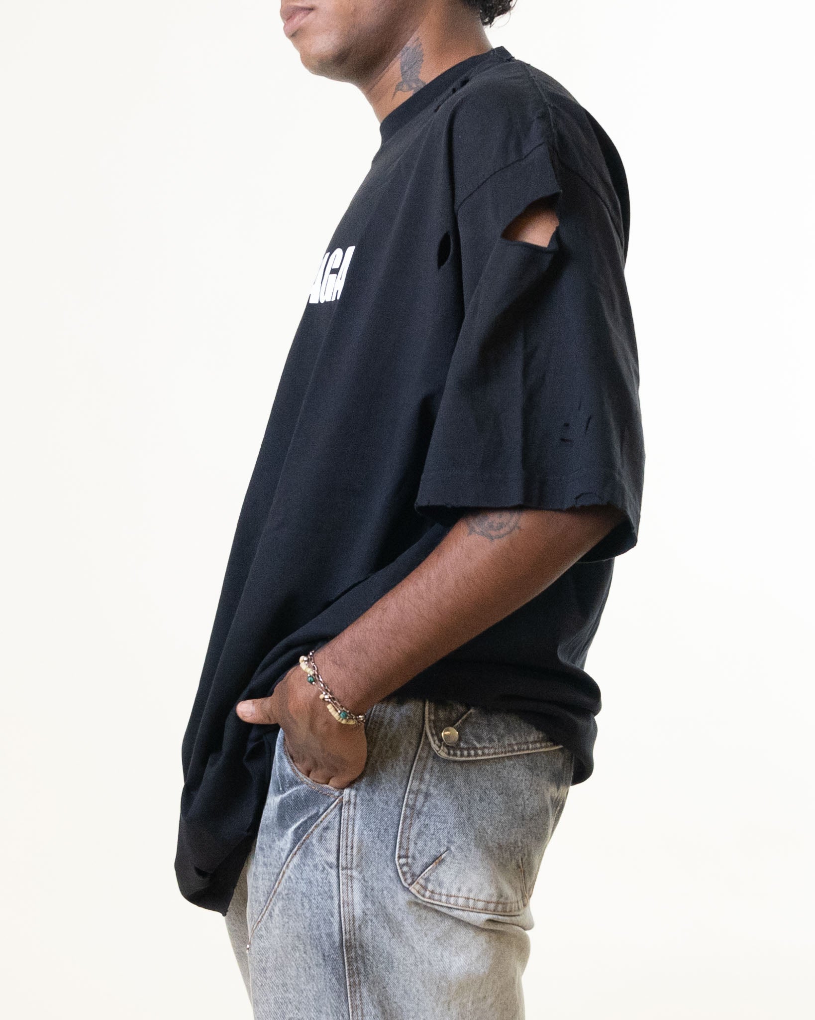 Black Balenciaga Logo Printed Tshirt - view 2