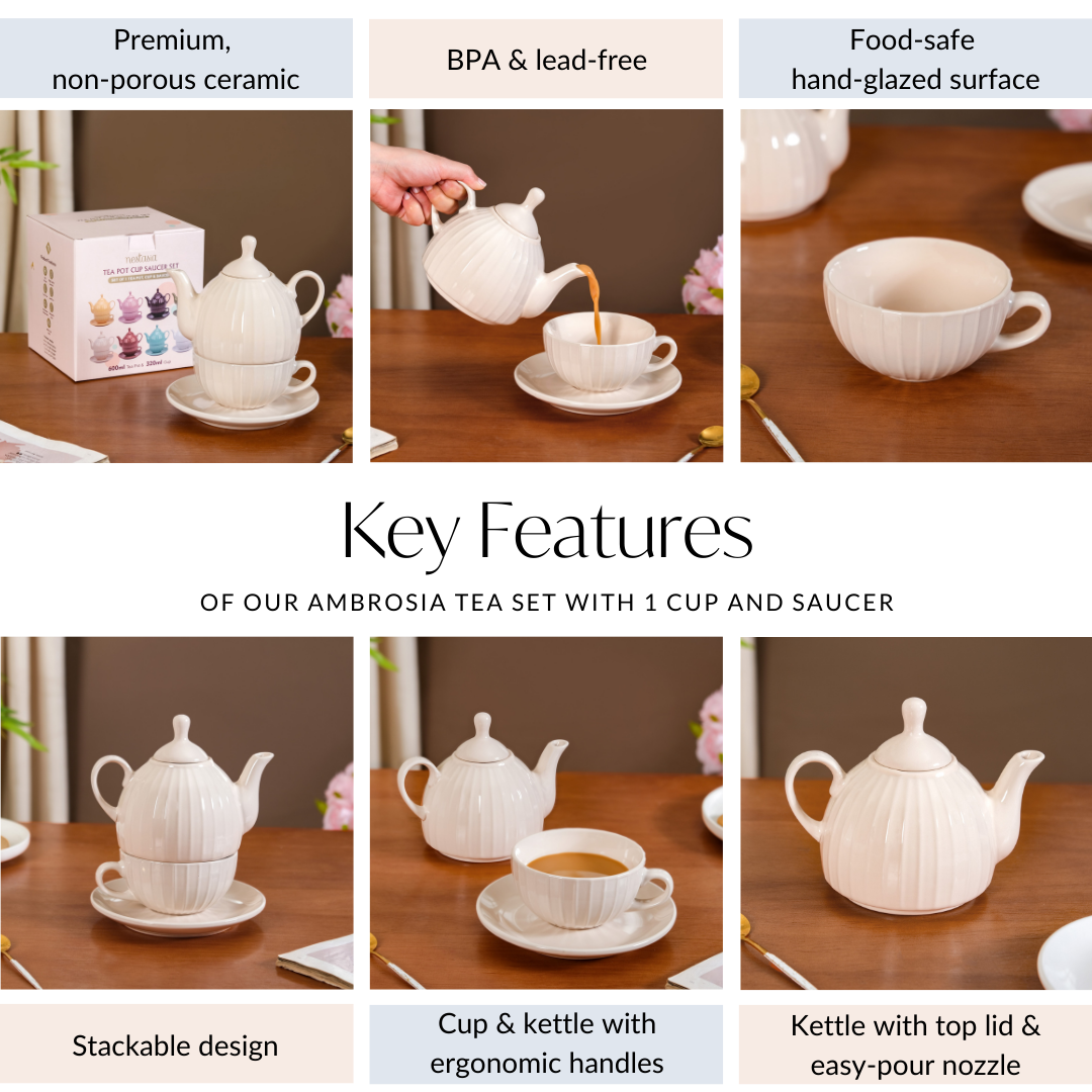 Nestasia Ambrosia Tea Set With 1 Cup And Saucer Cream - view 6