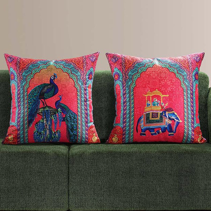 Swayam India Digital Printed Dupion Cushion Covers-5261 - view 2