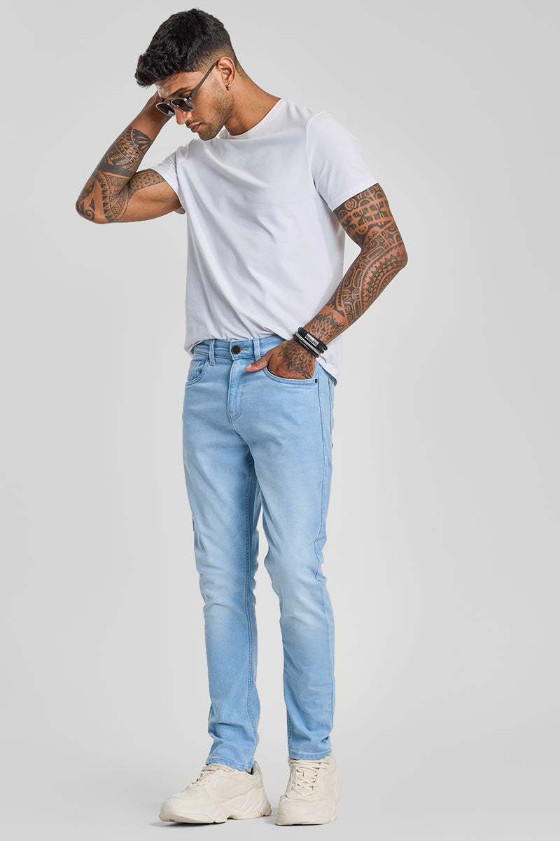 SNITCH Light Blue Tapered Fit Jeans - view 5