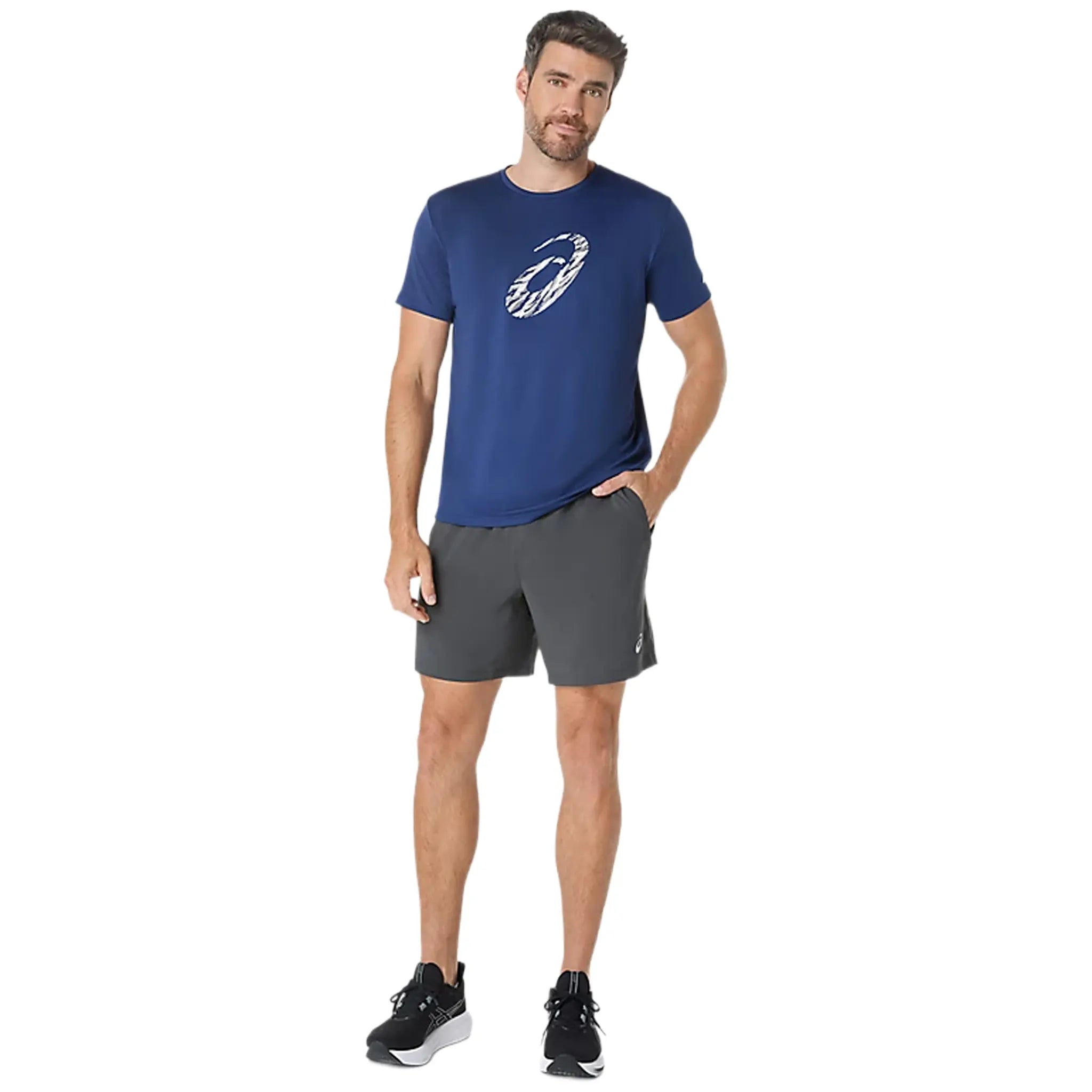 Asics Road Sport 7Inch Performance Graphite Grey Shorts - view 4