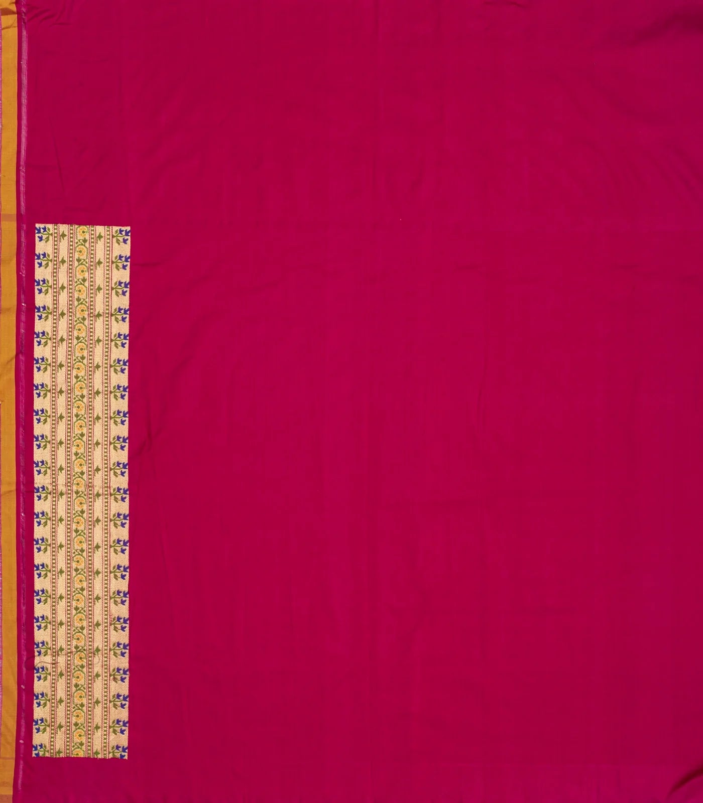 RmKV Mustard Handloom Banarasi Silk Saree With Meena Floral Buttas - view 4