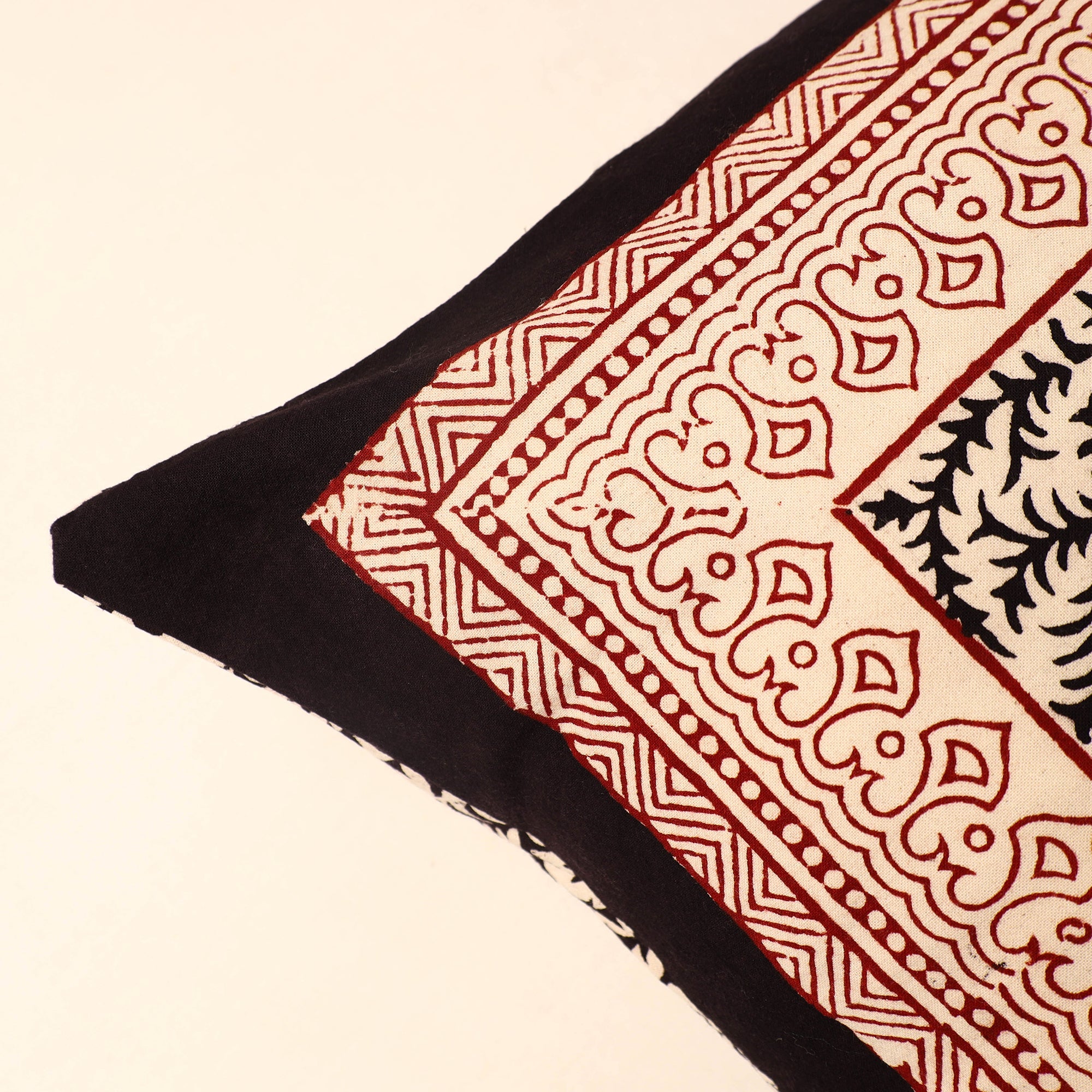BAGH PRINTS BY ANSHAR FARUKH KHATRI Beige - Bagh Block Printed Cotton Cushion Cover (16 x 16 in) 37 - view 2