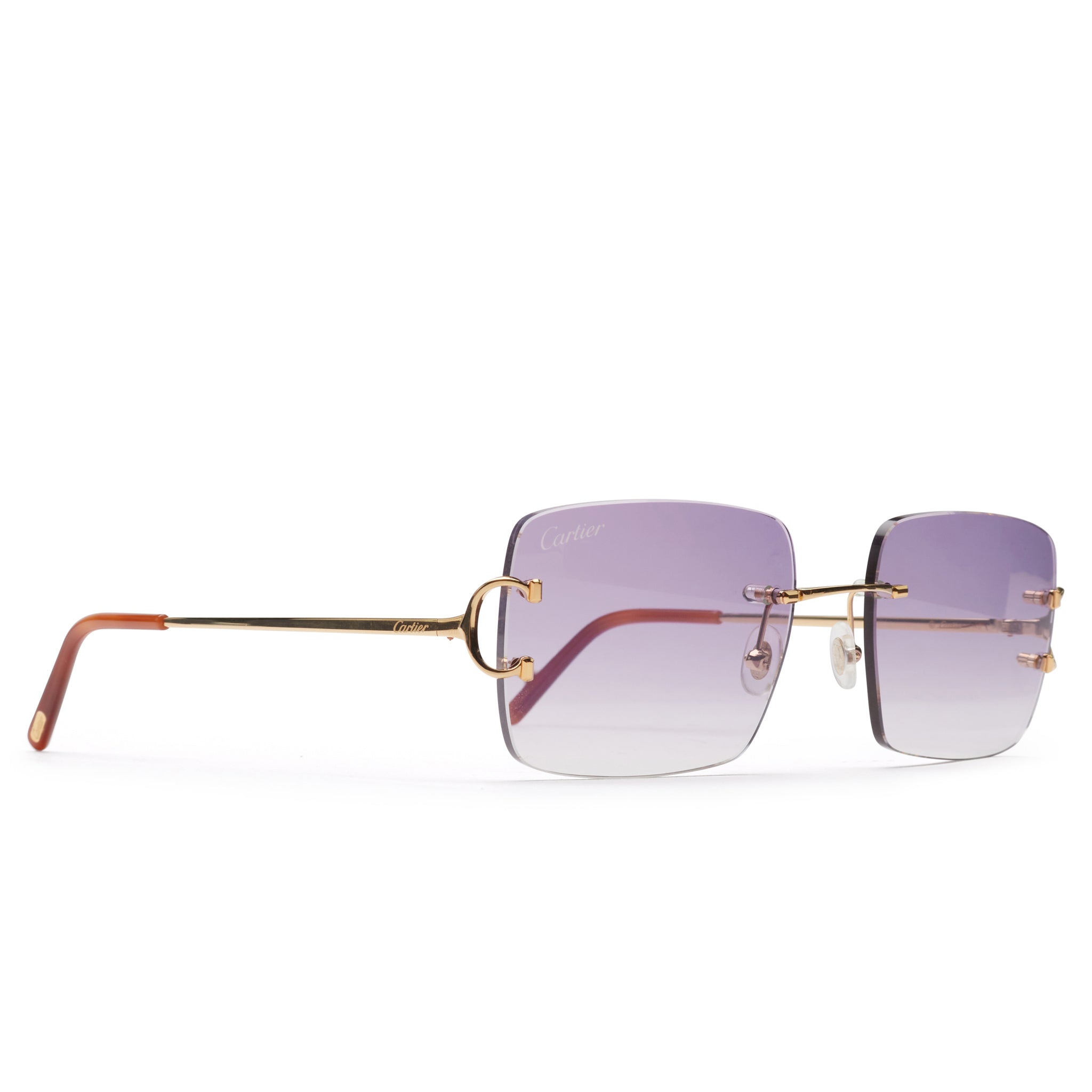 Cartier Eyewear Custom CT00920-001 C Decor Purple Rimless Sunglasses - view 2
