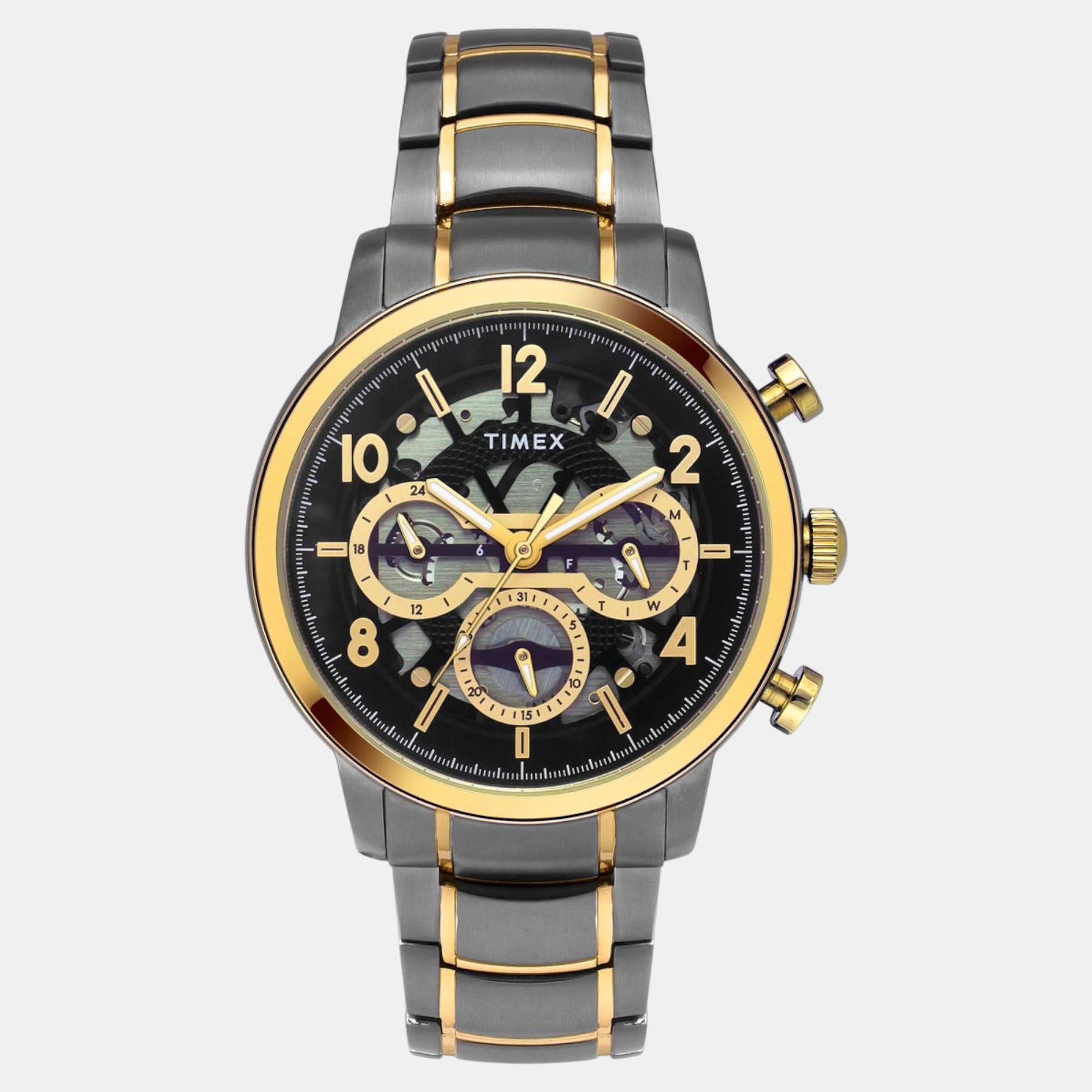 Timex E Class Men Quartz Black Dial Multi-Function Stainless Steel Watch TWEG20208