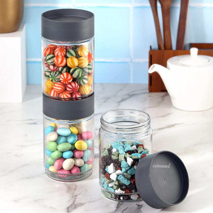 Cello Modustack Glassy Storage Jar, Set of 3
