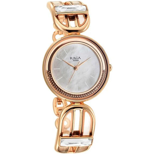 Titan Raga Delight Mother Of Pearl Dial Women Watch With Metal Strap 32mm NS95200WM01