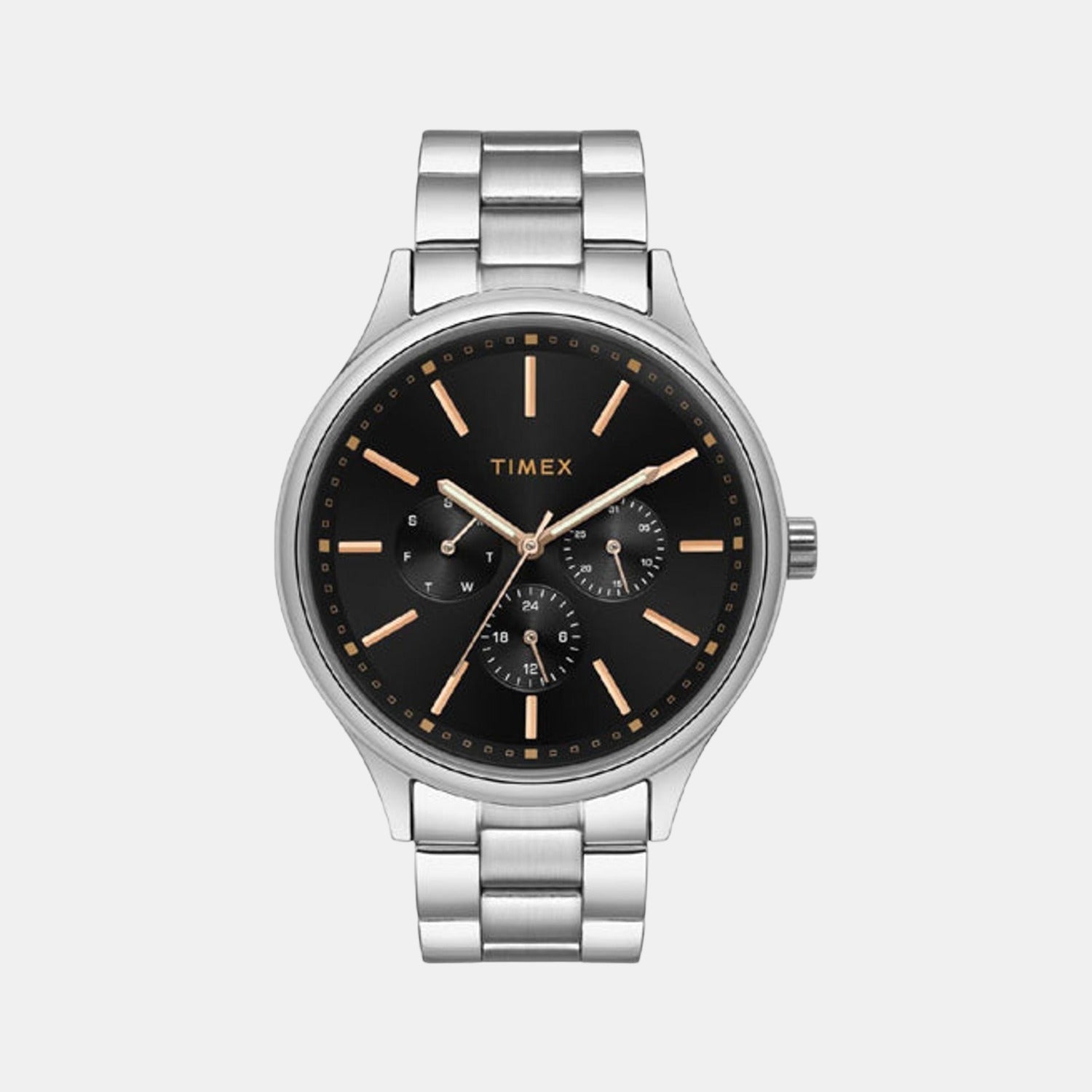 Timex Fashion Men Quartz Black Dial Chronograph Stainless Steel Watch TWEG18408