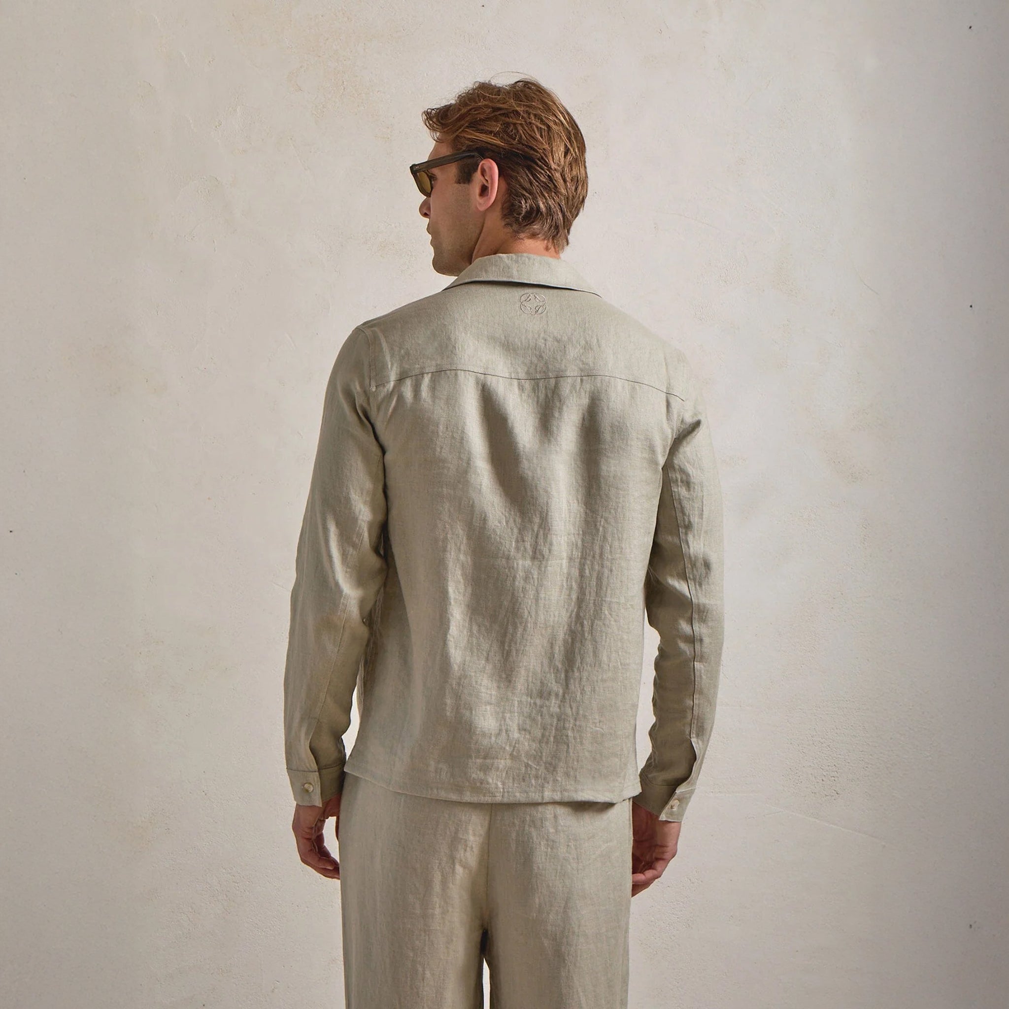 Belier Premium Oatmeal Linen Pocket Shirt - view 2