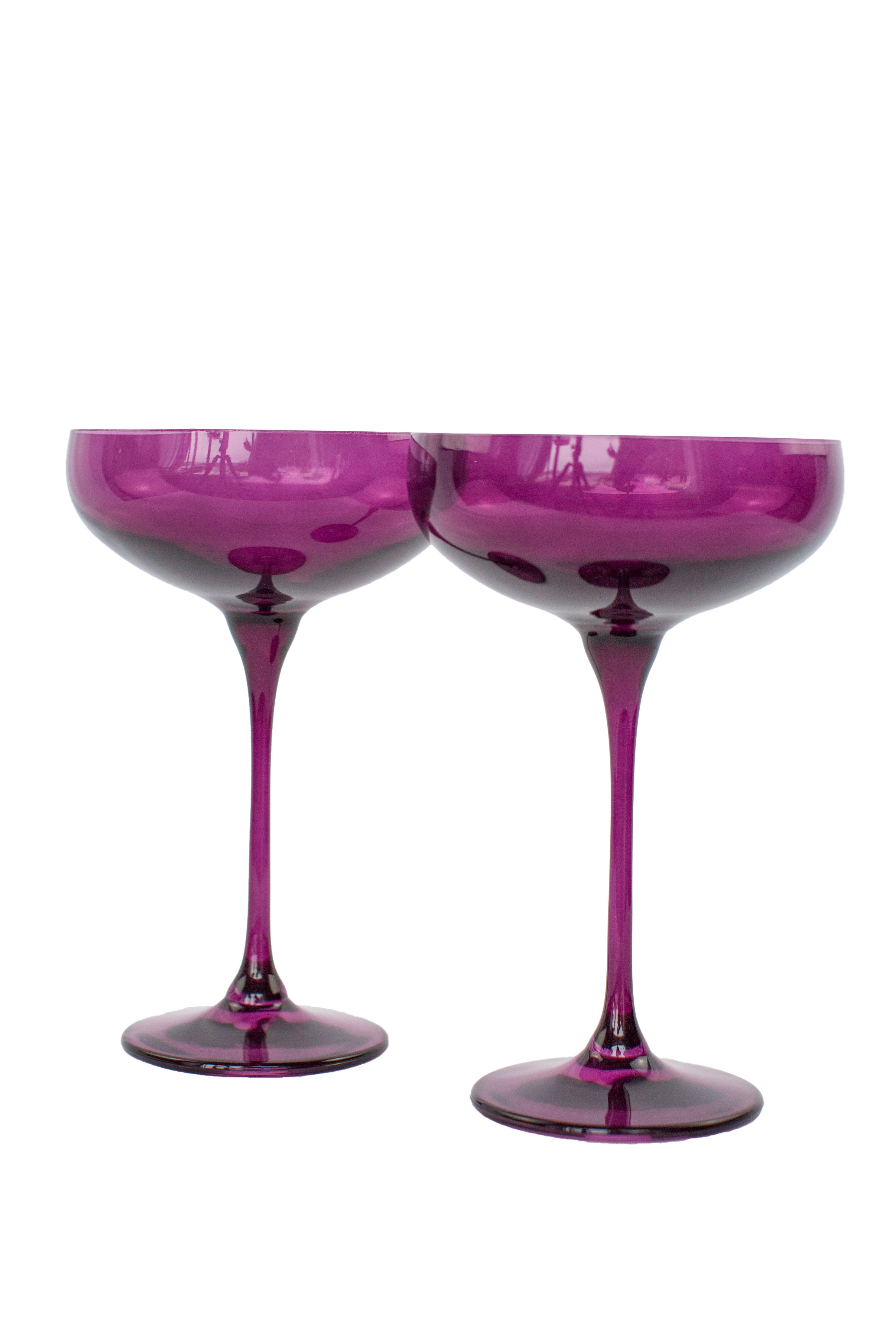 Estelle Colored Glass Estelle Colored Champagne Coupe Stemware - Set of 2 {Amethyst} - view 5