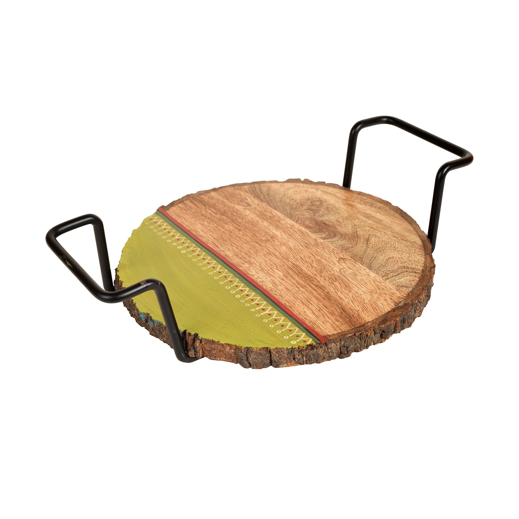 ART CREATIONS BY SUMAN SONTHALIA Brown - Pizza Server with Metal Handles (12x9x3) - view 2