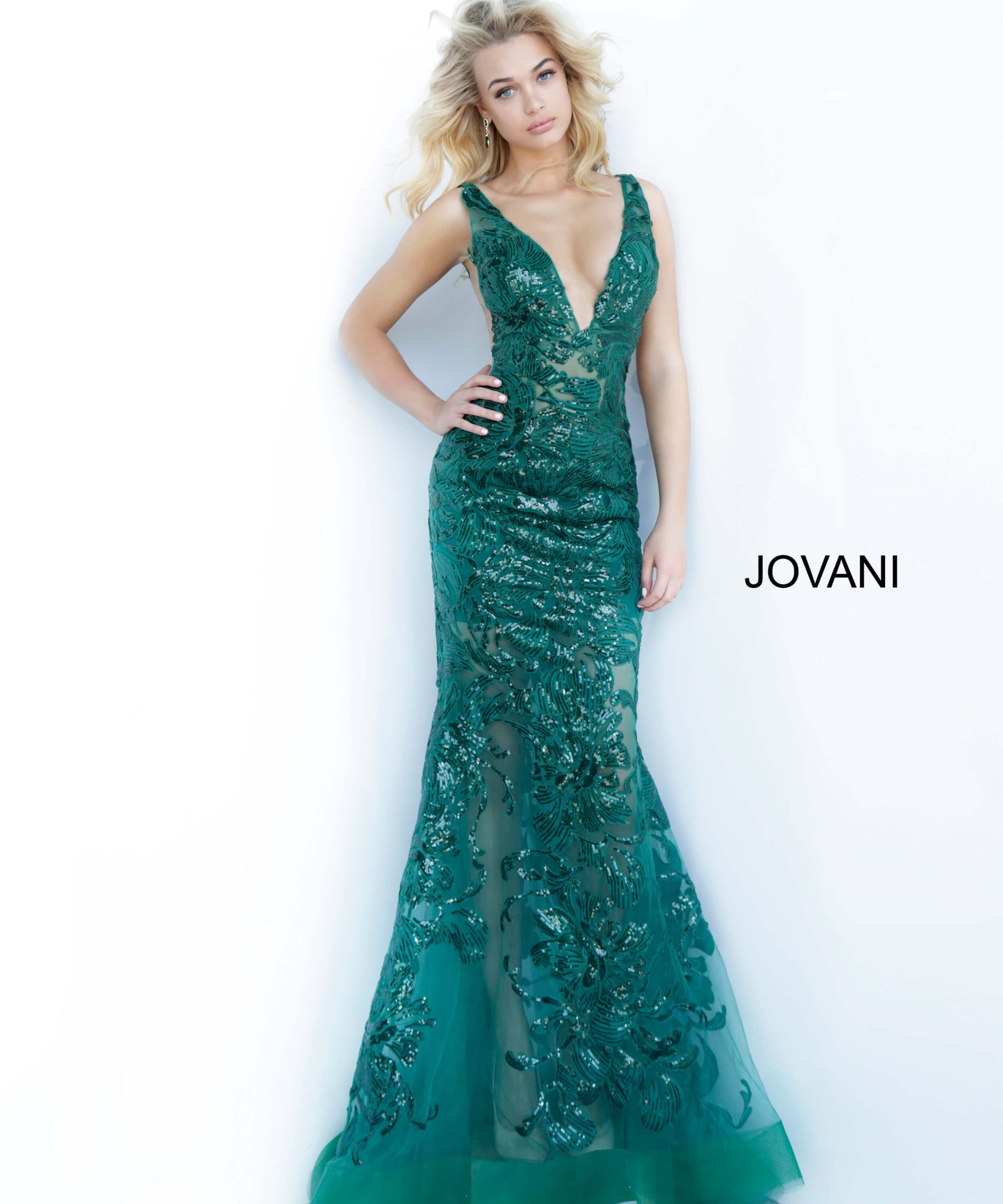 Embroidered Fitted Sleeveless Gown by Jovani 60283 - view 7