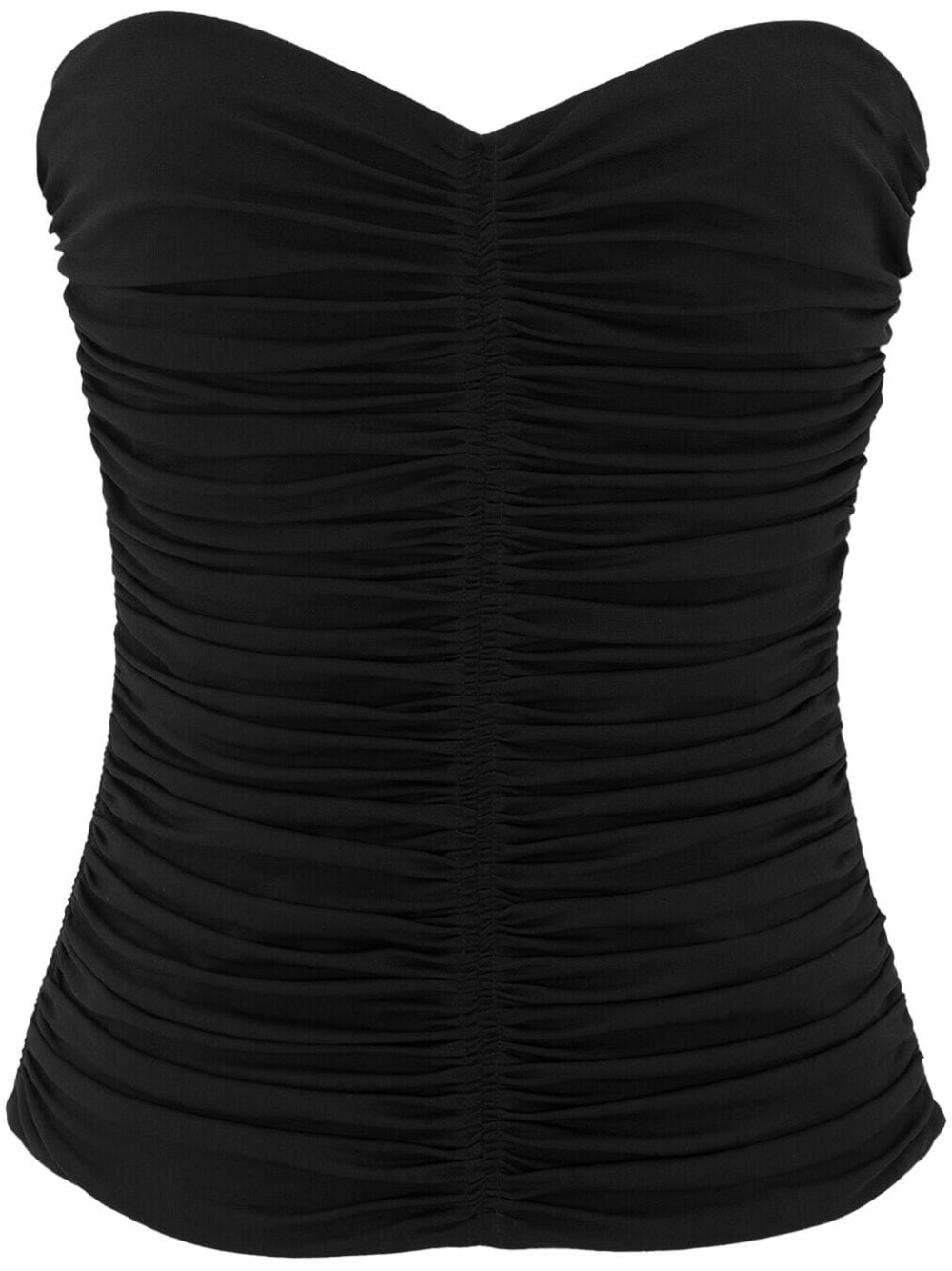 Saint Laurent ruched strapless top – viscose 100%