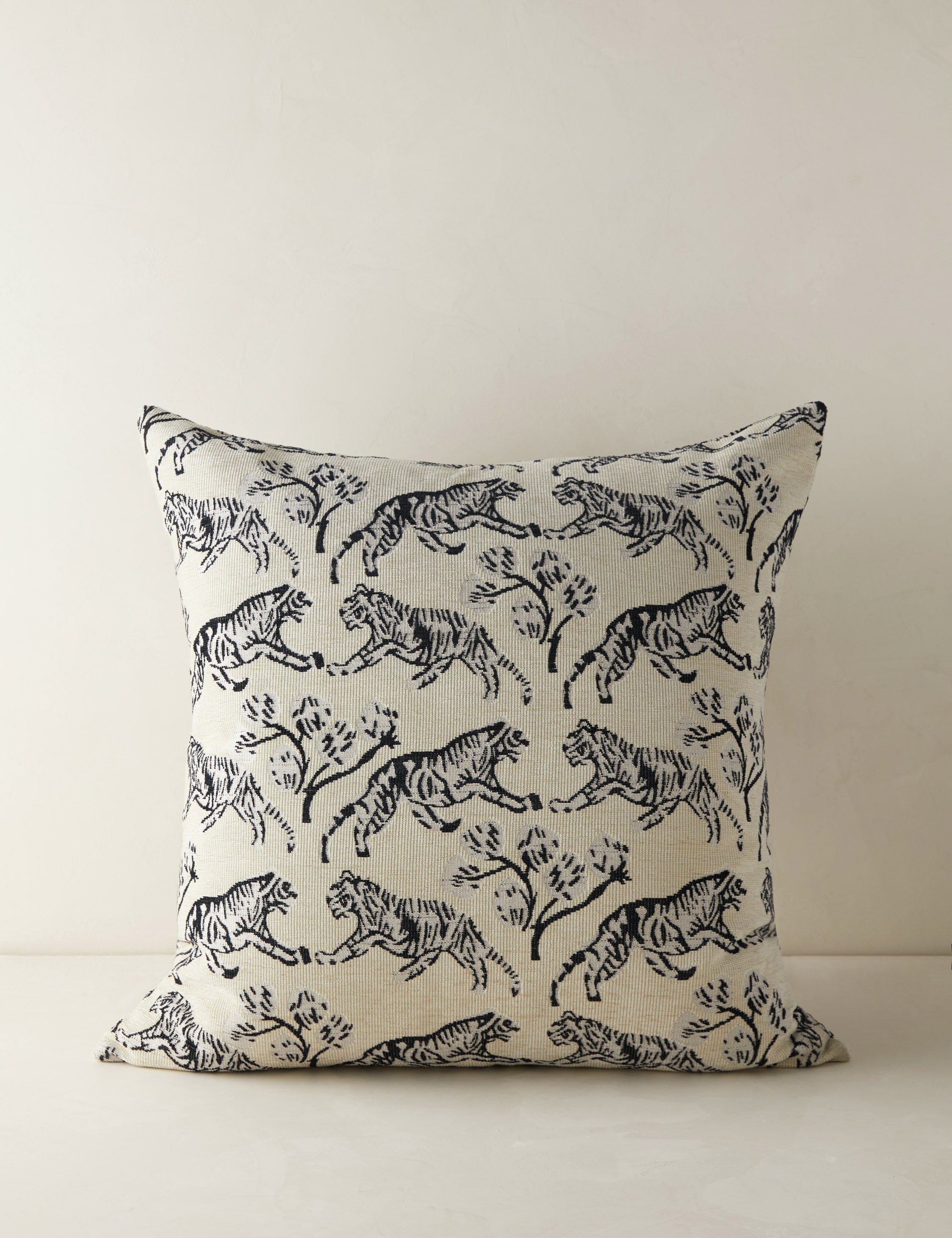 Lulu and Georgia Tiger Jacquard Pillow by Sarah Sherman Samuel