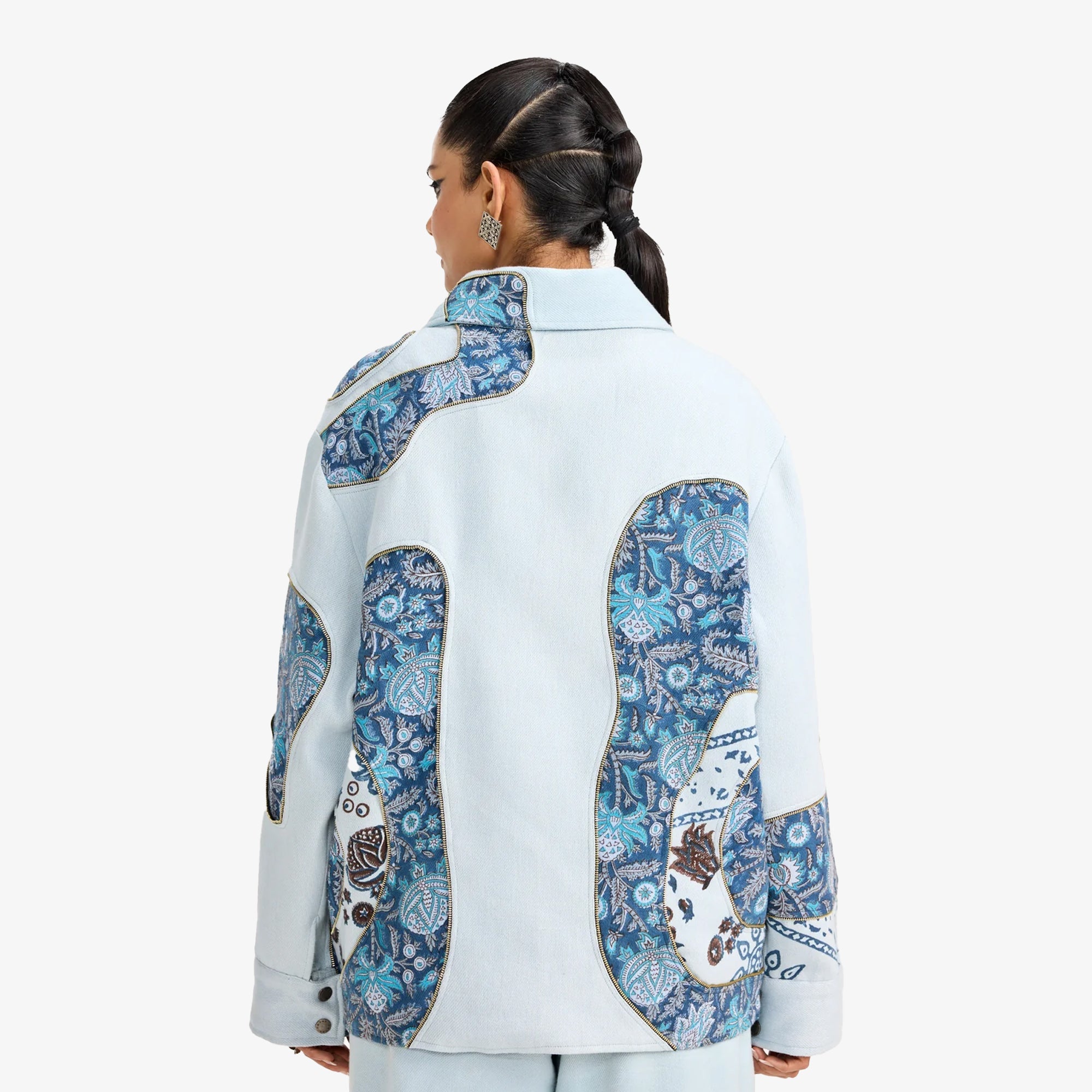 F A R A K | Closure Handmade Jacket { Blue/blue - view 2