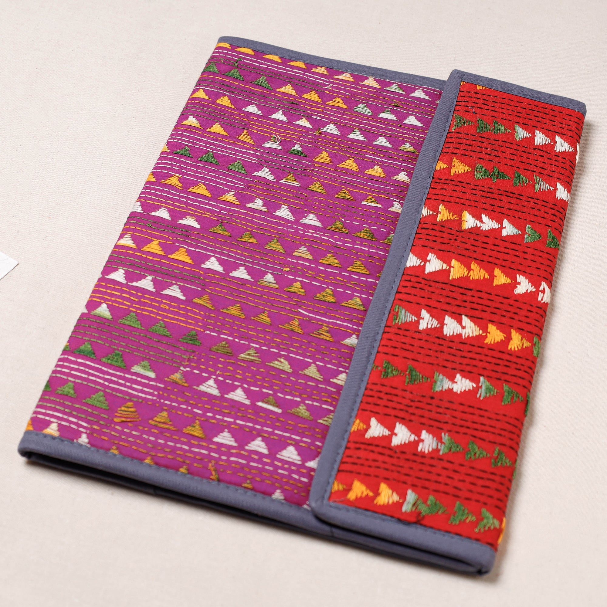 ASALKAAR Bengal Kantha Work Handcrafted File Folder - view 2