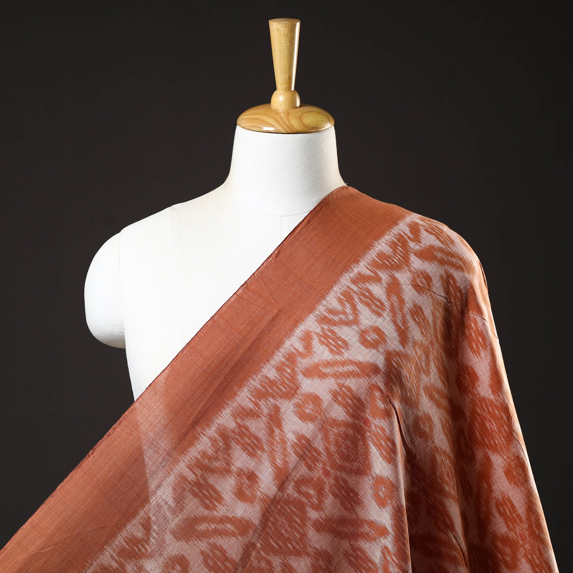 ASHOKA ASSEMBLE - CELEBRATING CRAFTS OF ODISHA Brown - Maniabandha Ikat Weave Handloom Cotton Fabric 02
