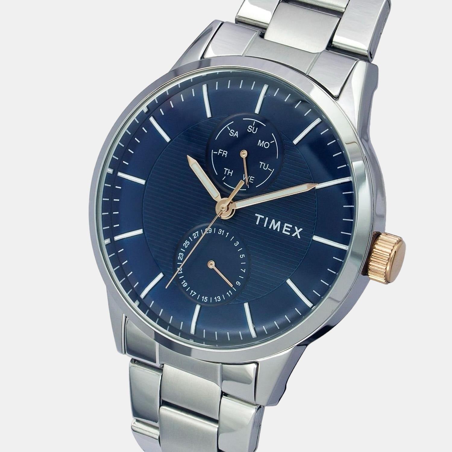 Timex Fashion Men Quartz Blue Dial Multi-Function Stainless Steel Watch TWEG19901 - view 2