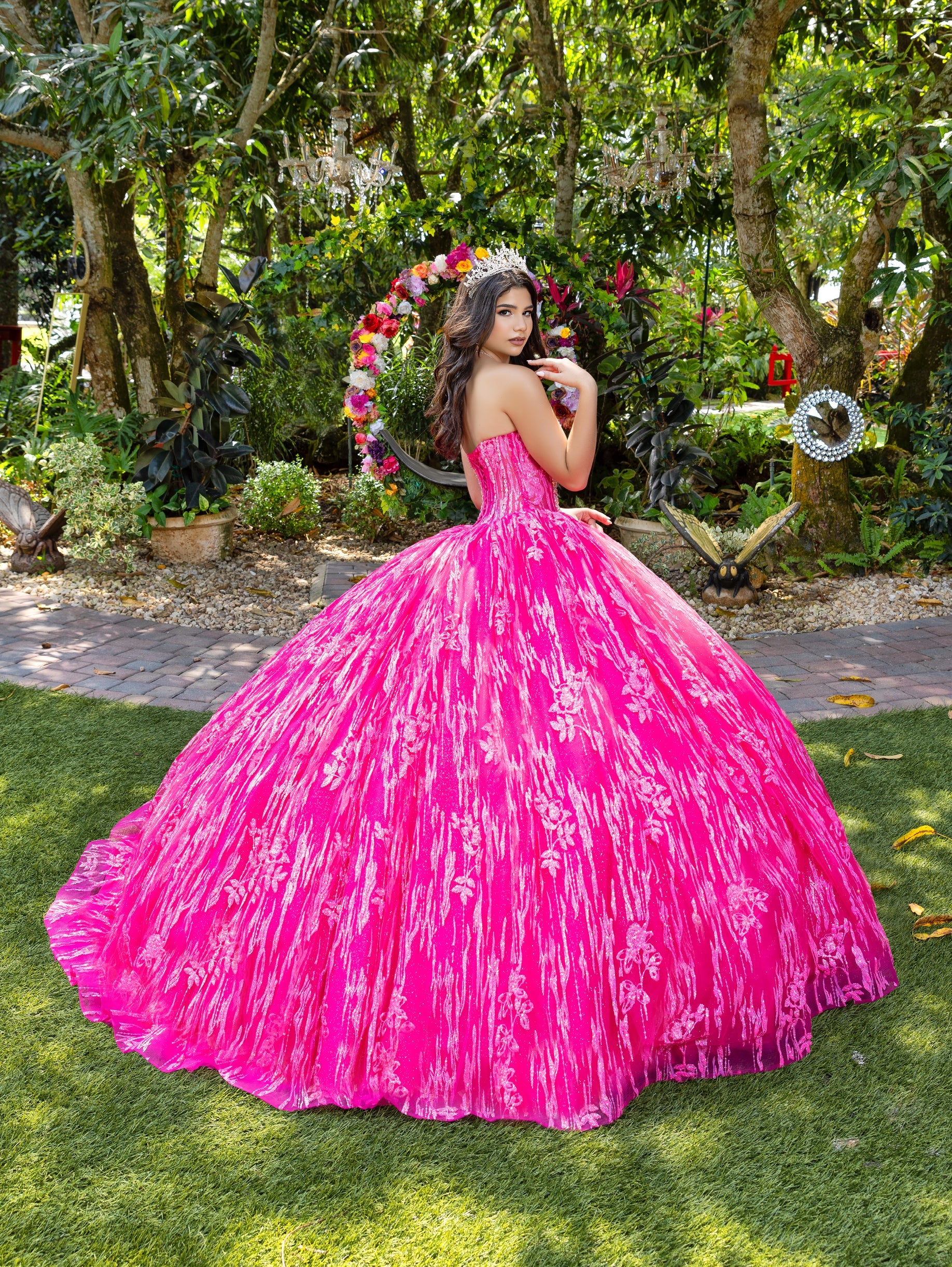 House of Wu Fiesta Gowns Glitter Strapless Ball Gown by LizLuo Fiesta 56528 - view 2