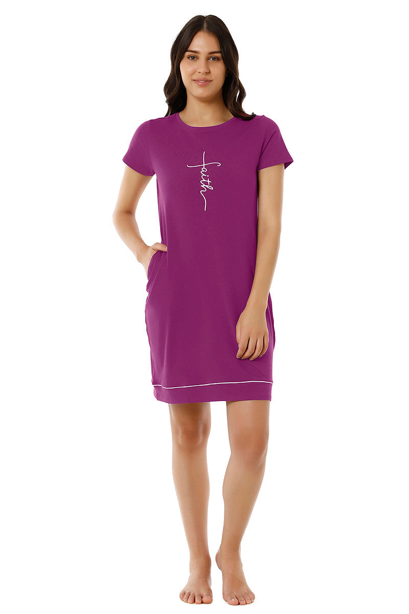 Amante Sleep Dress - Magenta Purple