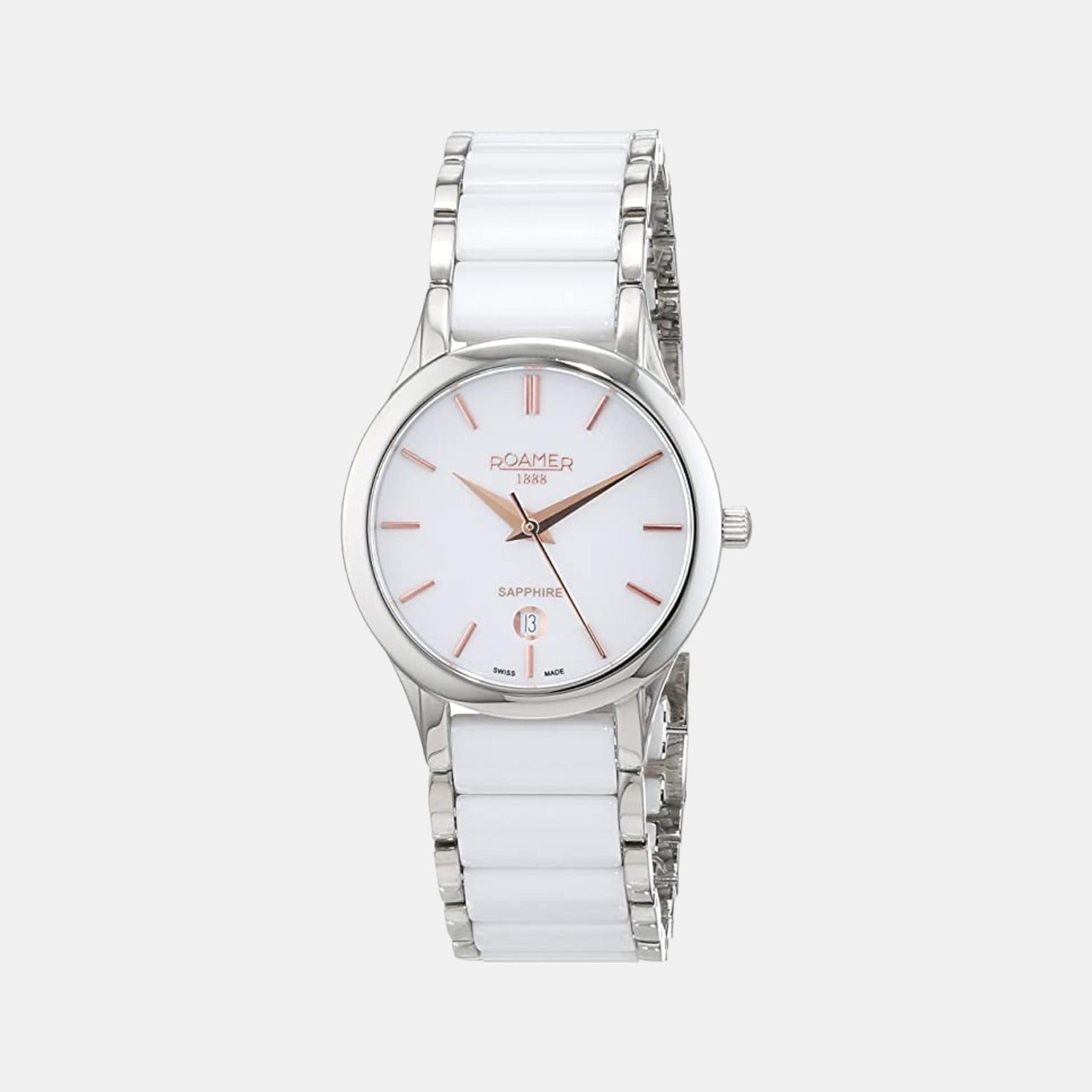 Roamer C-Line Women Quartz White Dial Analog Ceramic Watch 657844 40 25 60