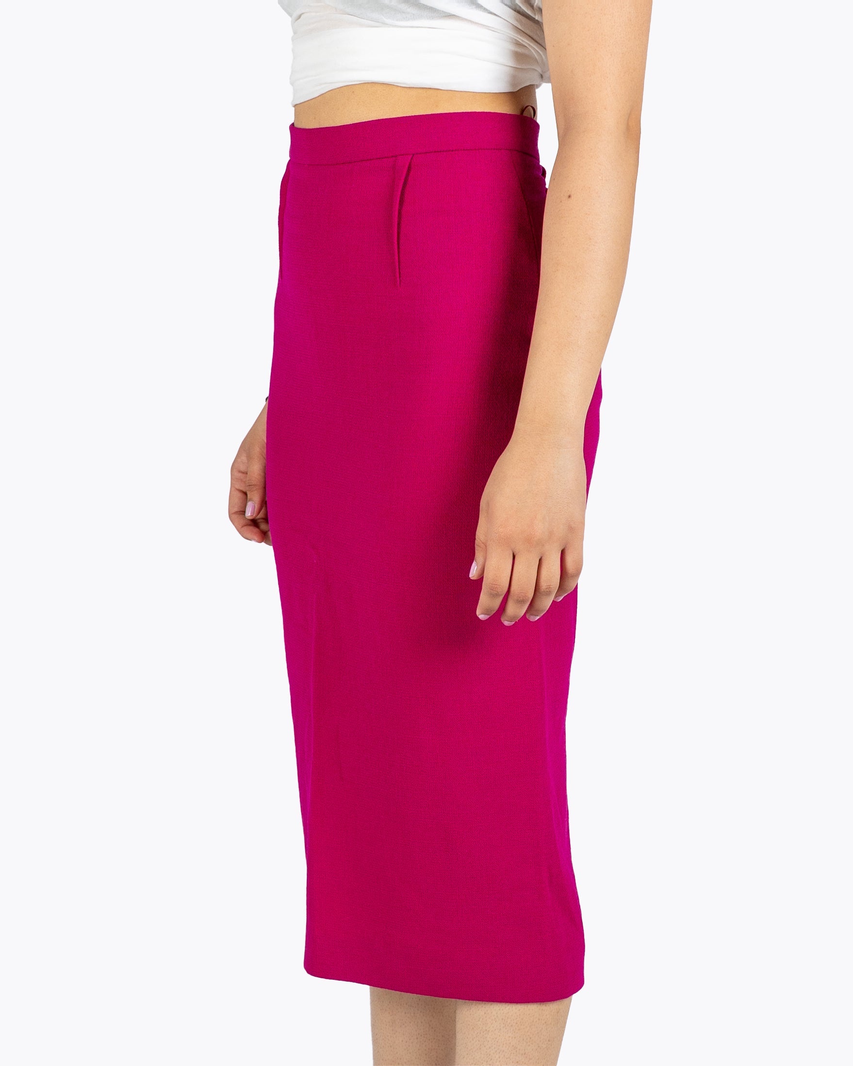 Roland Mouret Arreton Wool Crepe Pencil Skirt In Pink - view 2