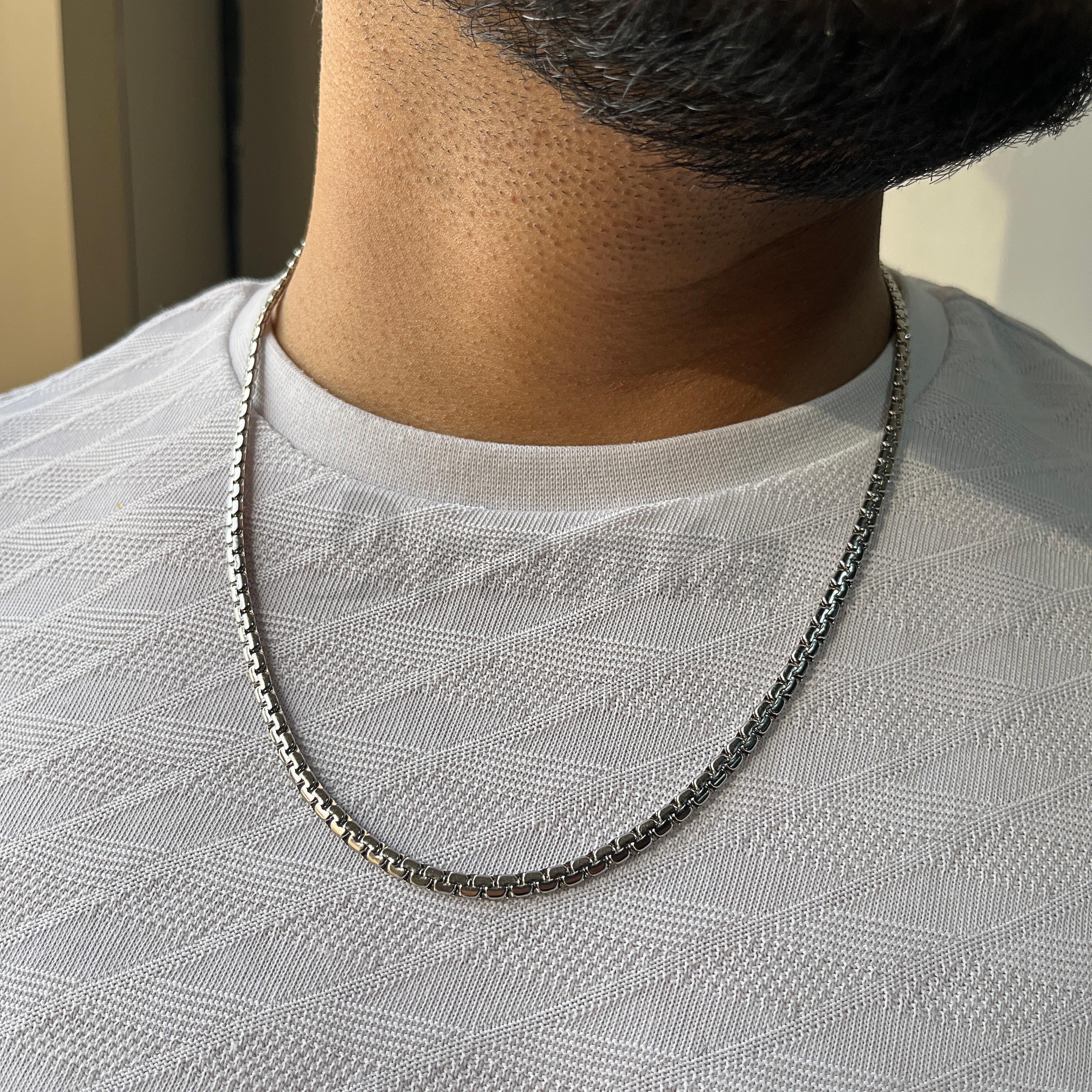 Branta Stylish Stainless Steel Silver Chain For Men (21.5 Inch) - view 2