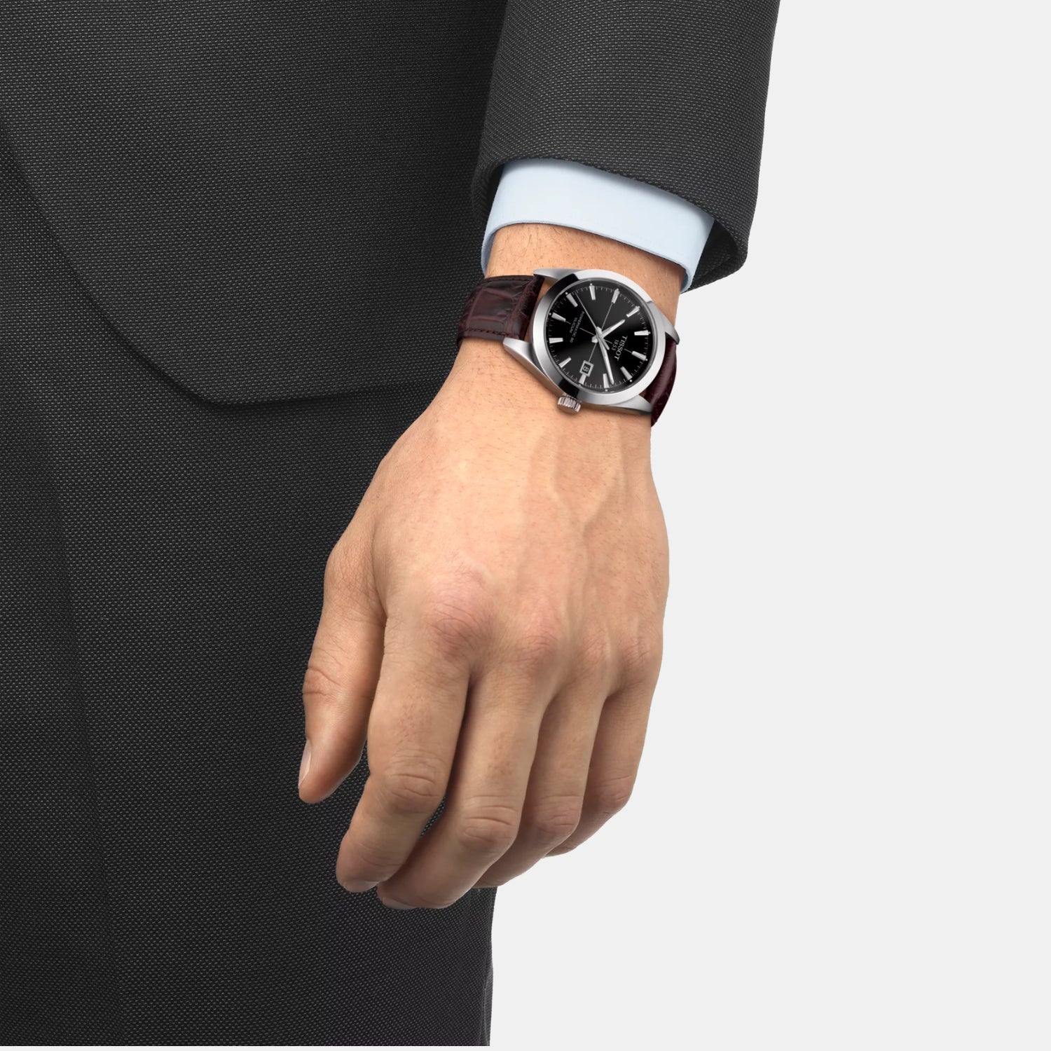 Tissot Gentleman Powermatic 80 Men Black Dial Analog Leather Watch T1274071605101 - view 5