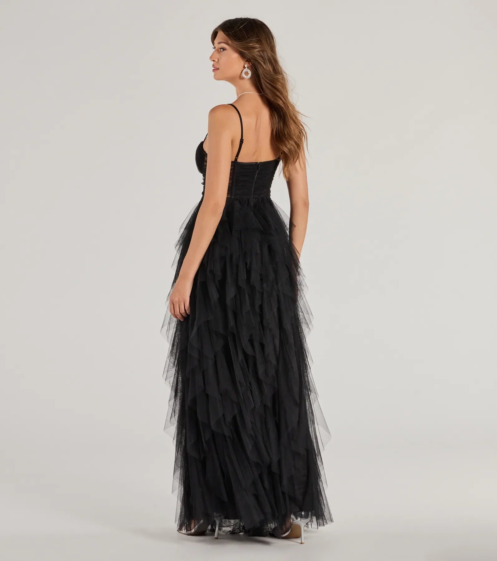 Windsor Aletta Long Sleeveless Ruffled A-Line Dress - view 2