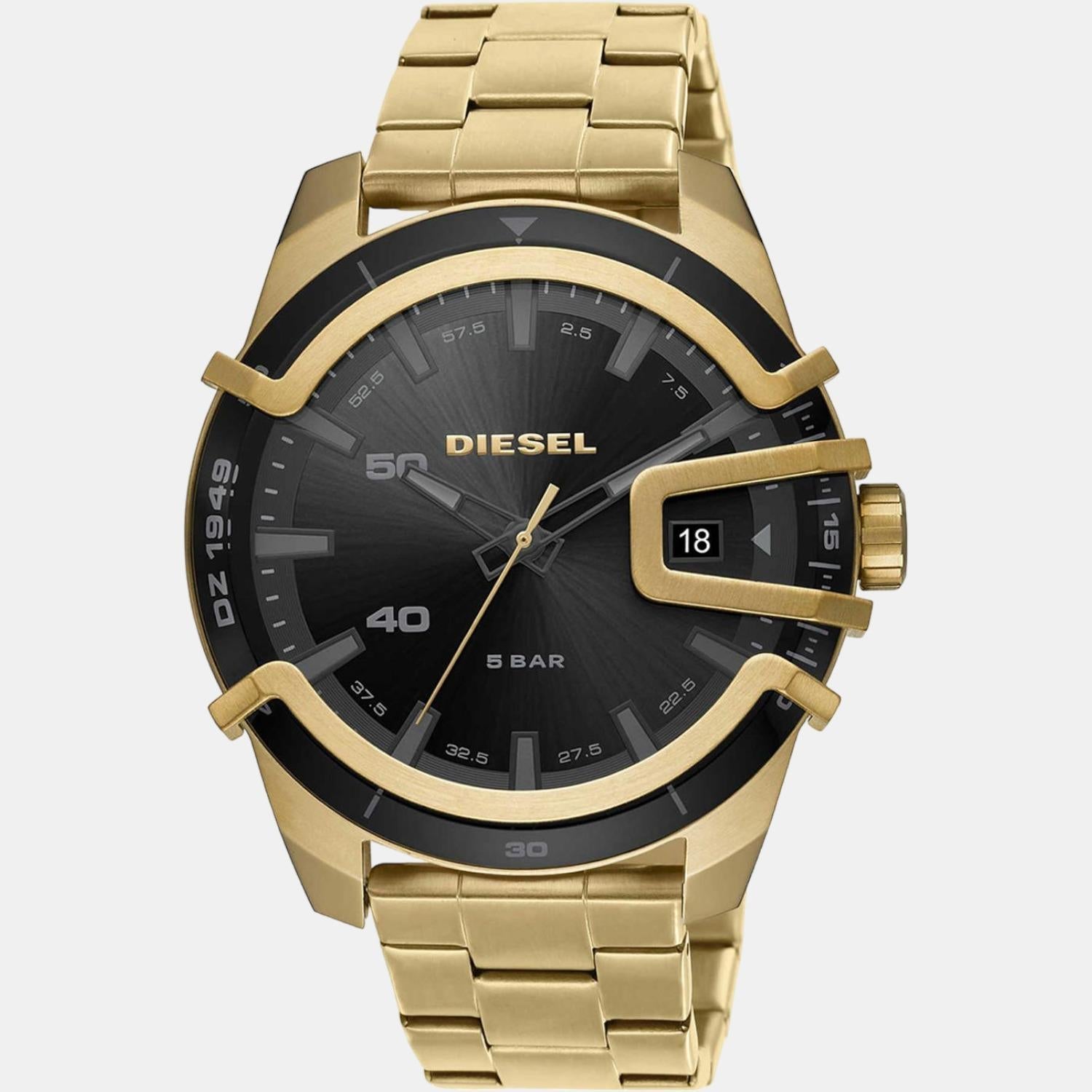 Diesel Caged Men Quartz Black Dial Analog Stainless Steel Watch DZ1949 - view 3