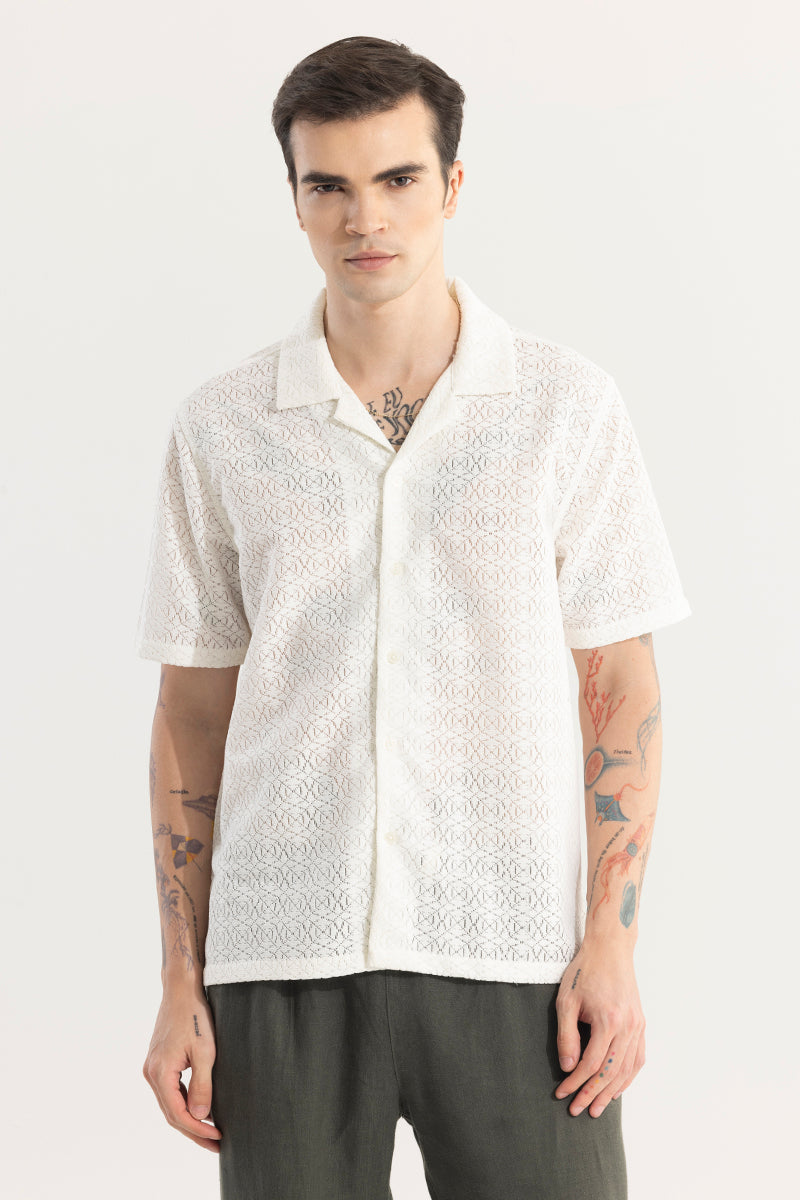 SNITCH Cosmic Circle Off-White Hakoba Shirt - view 6
