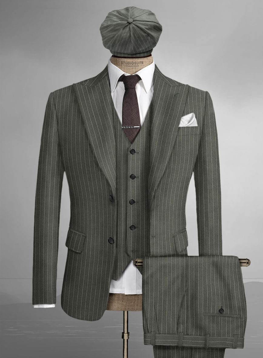 StudioSuits Thomas Shelby Peaky Blinders Olive Green Wool Suit