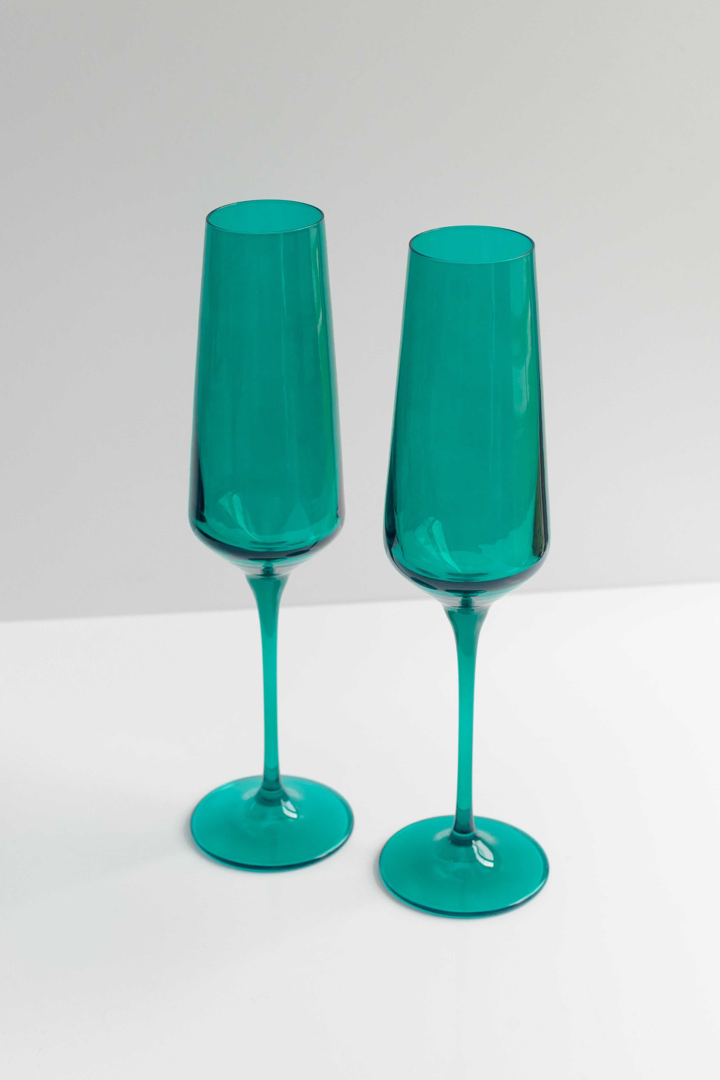 Estelle Colored Glass Estelle Colored Champagne Flute - Set of 2 {Emerald Green} - view 2