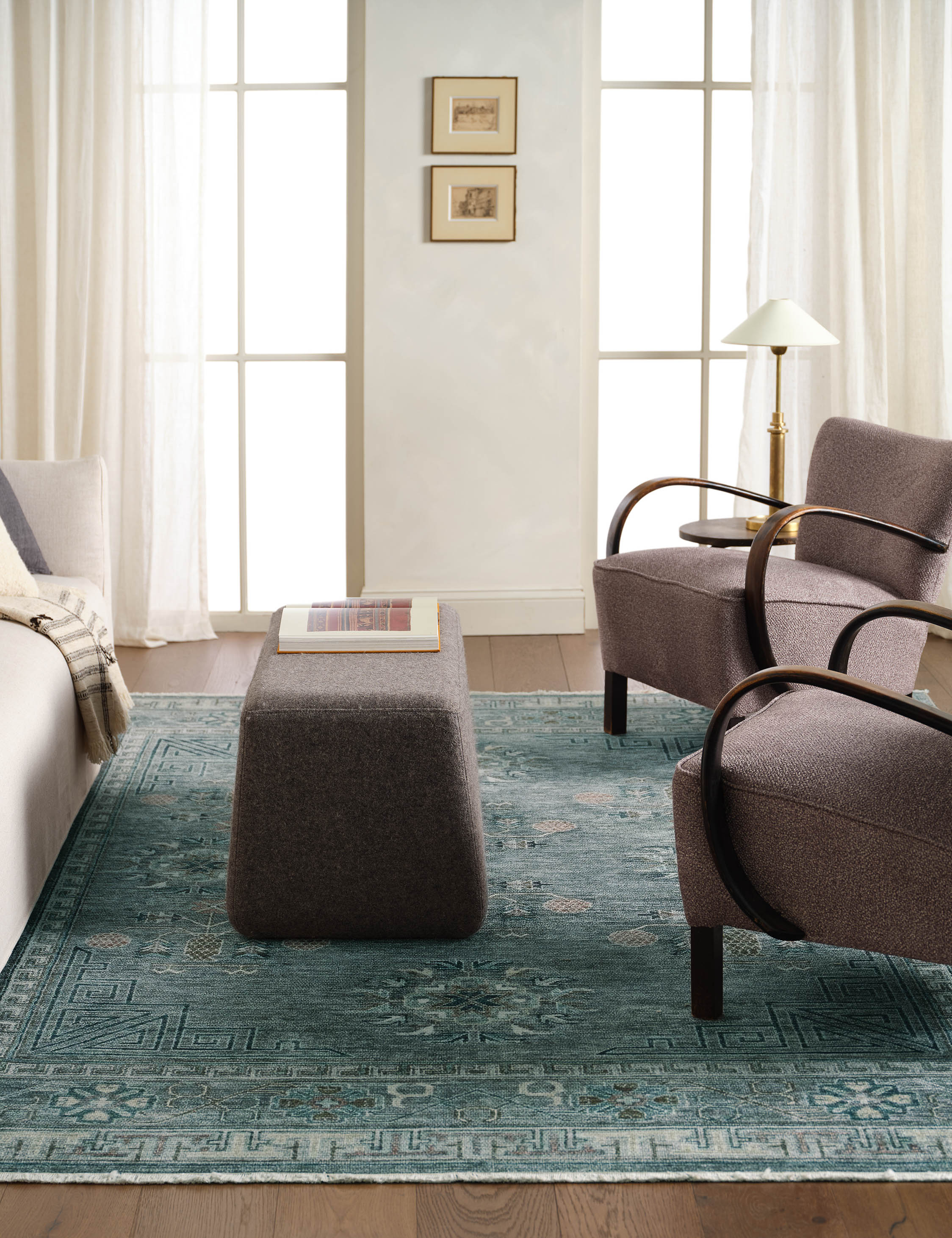 Lulu and Georgia Lorca Rug – Gray and Blue - view 2