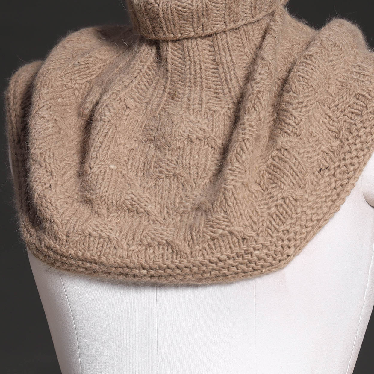 Brown - Kullu Karishma Handwoven Merino Wool Neck Warmer - view 2