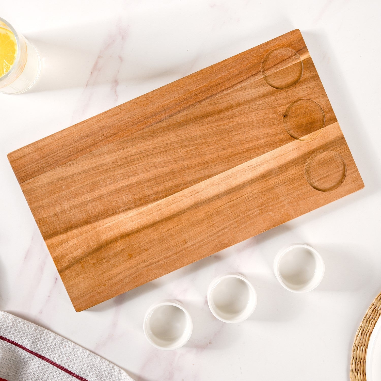 Nestasia Acacia Wood Cheeseboard With Set Of 3 Small Bowls 50ml - view 8