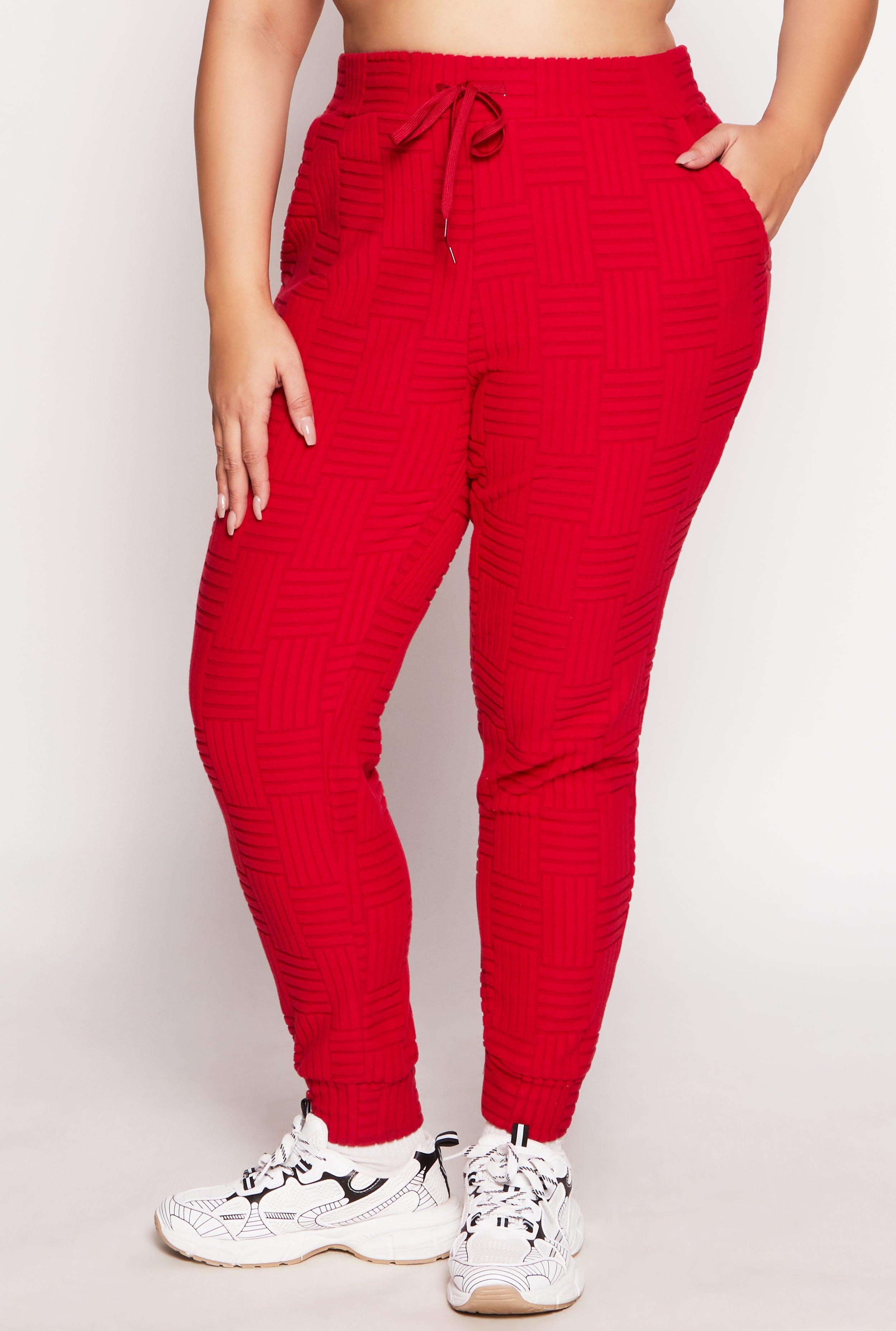 Rainbow Shops Plus Size Geometric Patterned Joggers - view 2