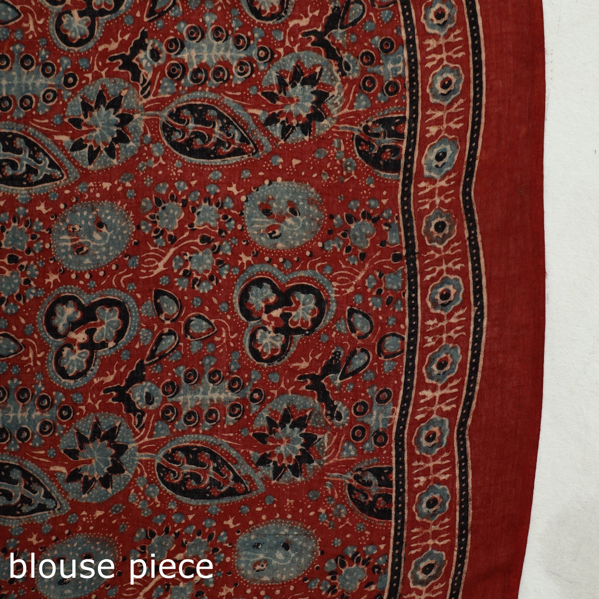 KACHCHH JI CHHAAP Brown - Block Printed Mul Cotton Ajrakh Saree - view 7