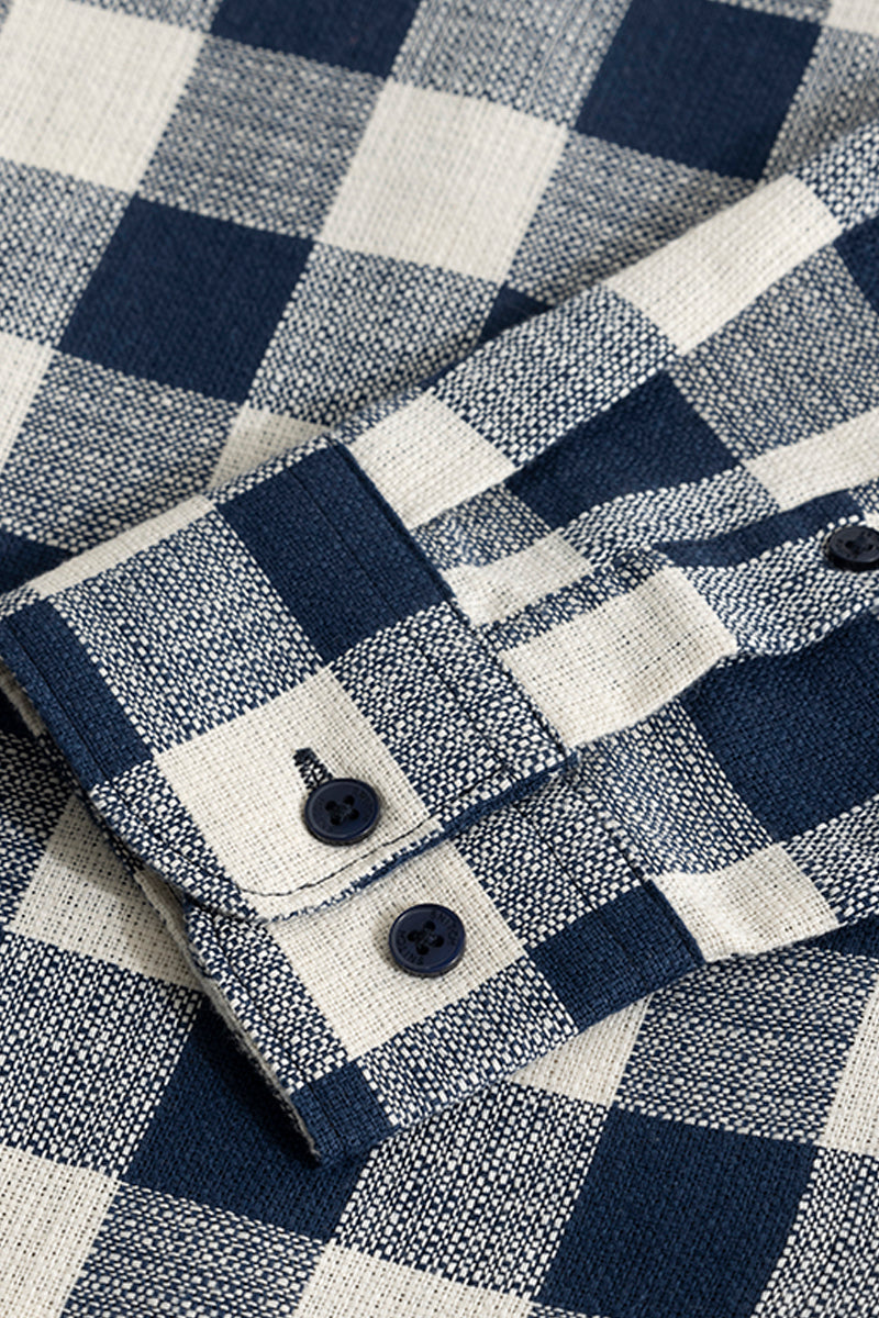 SNITCH Chess Square Navy Checks Shirt - view 7