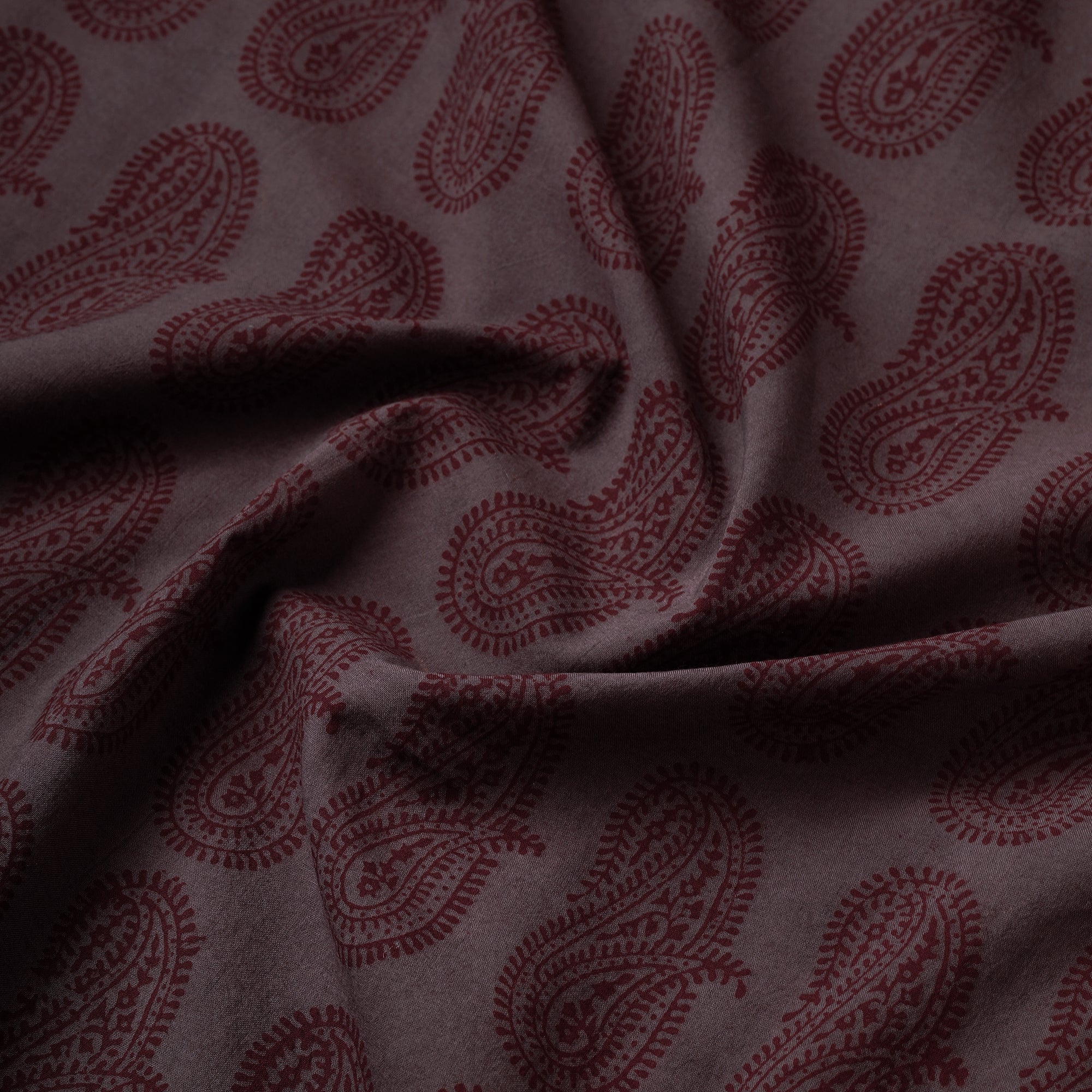 BAGH PRINTS BY UMAR FARUK KHATRI Brown - Bagh Hand Block Printed Cotton Fabric - view 3