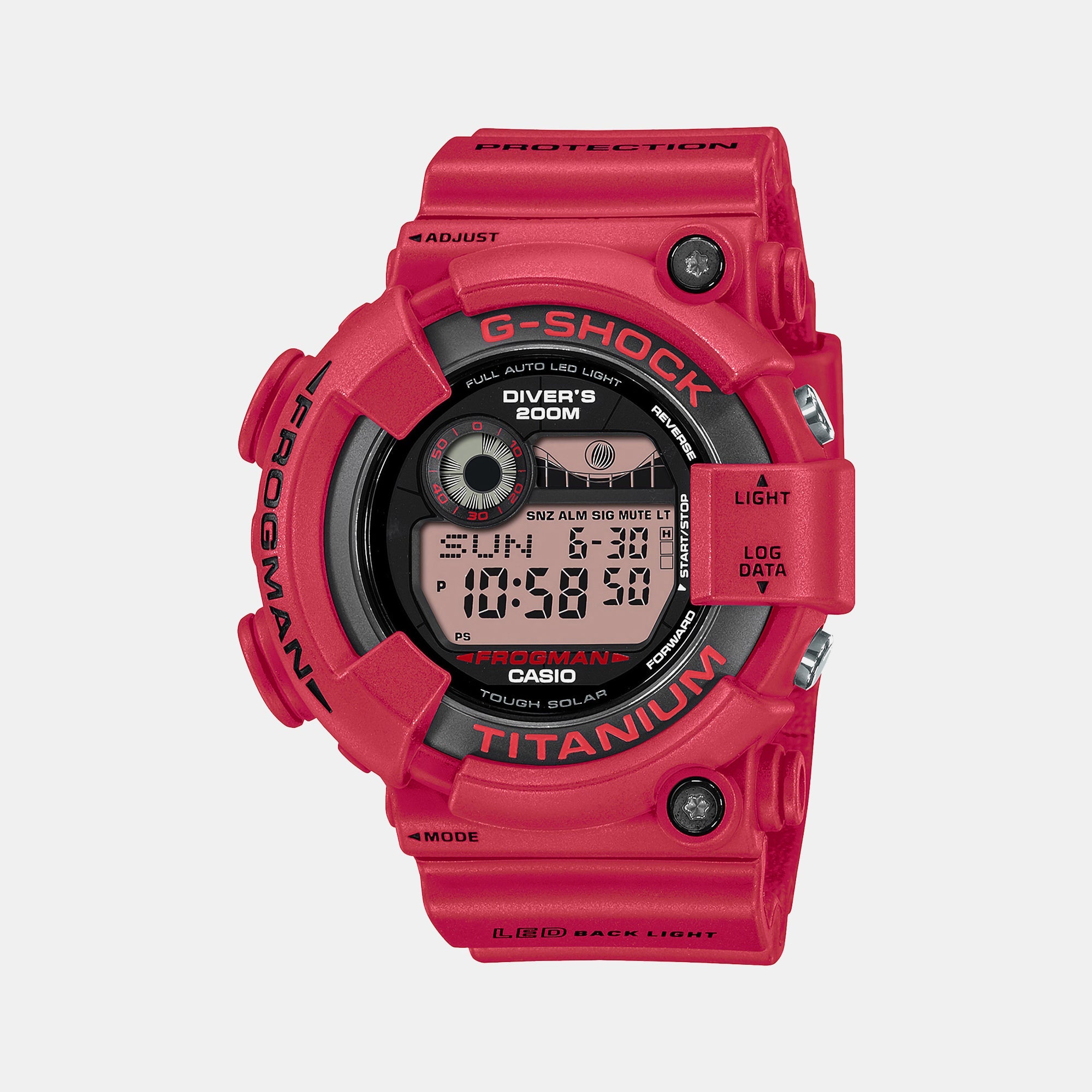 Casio G-Shock Men Solar Red Dial Digital Resin Watch G1394