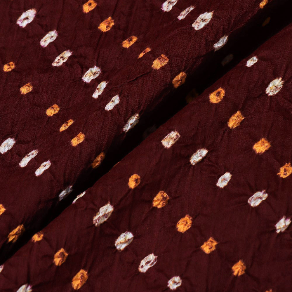 KACHCHH JI CHHAAP Brown - Kutch Tie & Dye Mul Cotton Bandhani Fabric 08
