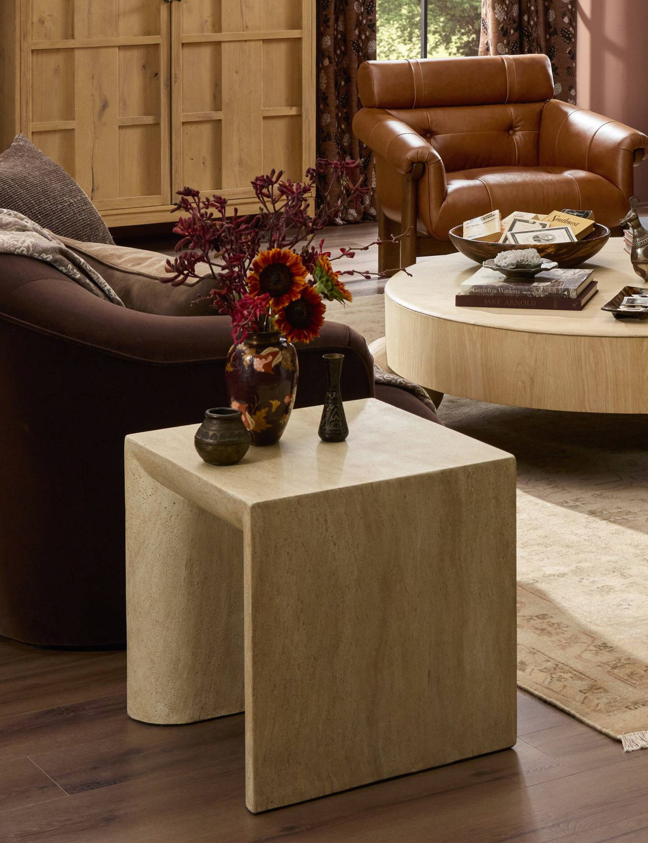 Lulu and Georgia Sonder Side Table – Travertine - view 2