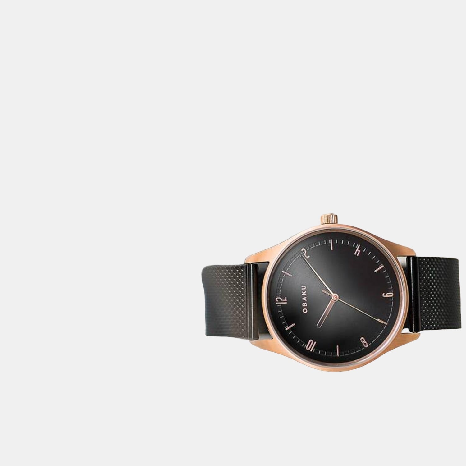 Obaku Ager Men Quartz Black Dial Analog Stainless Steel Watch V235GXVBMB - view 4