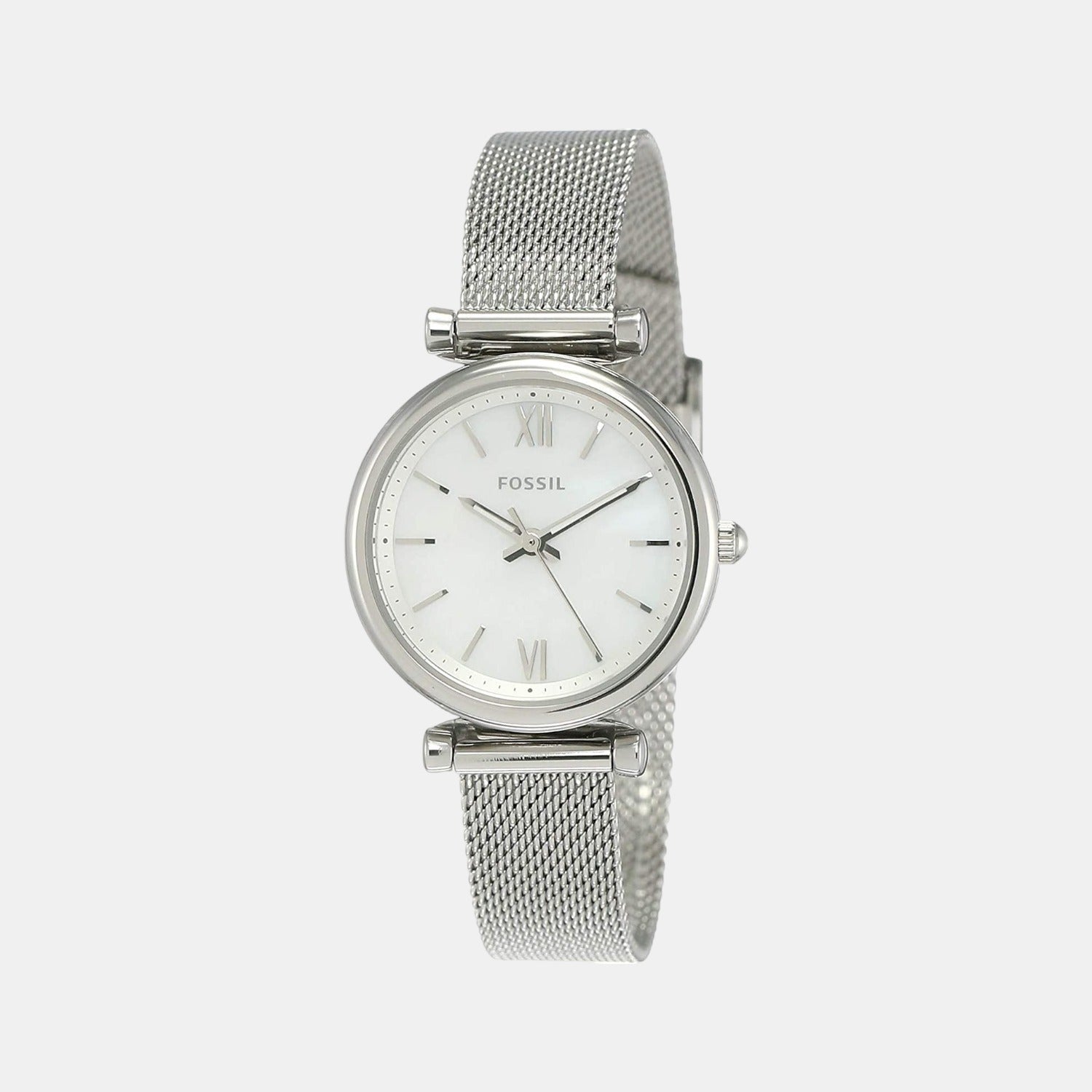Fossil Carlie Women Quartz White Dial Analog Stainless Steel Watch ES4432