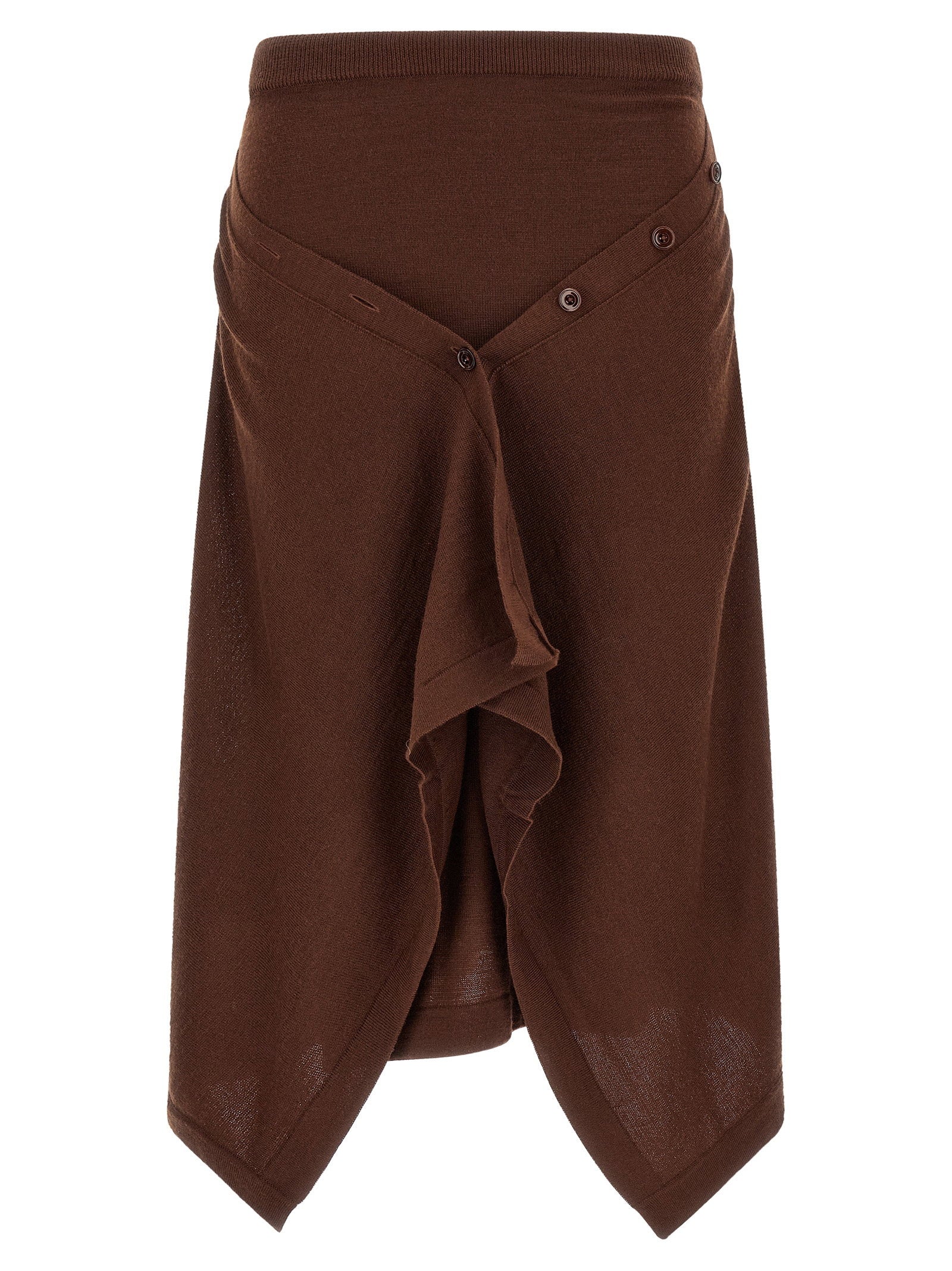 Lemaire Button Asymmetrical Skirt – 51% wool, 49% acrylic